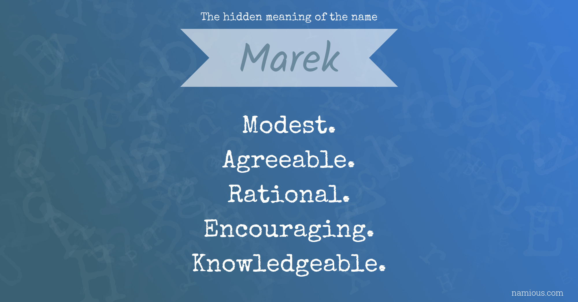 The hidden meaning of the name Marek