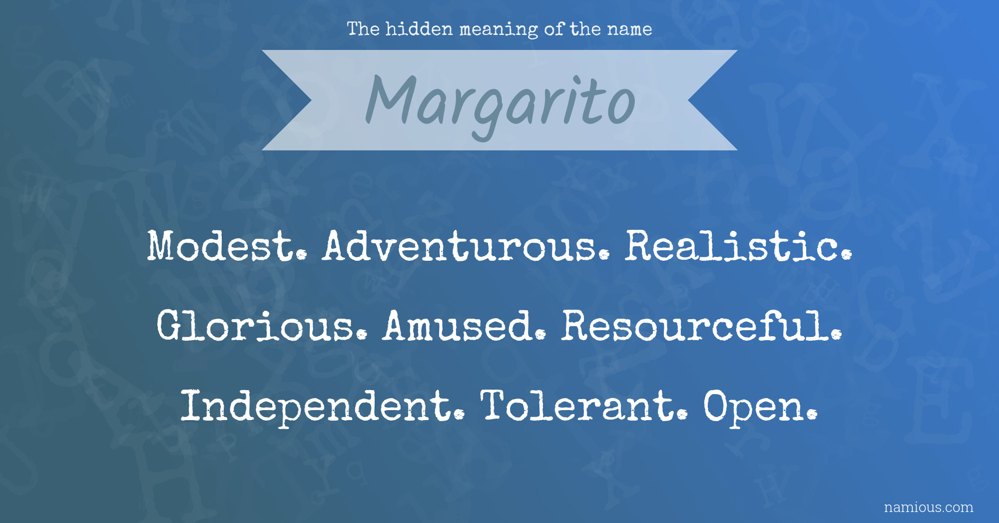 The hidden meaning of the name Margarito