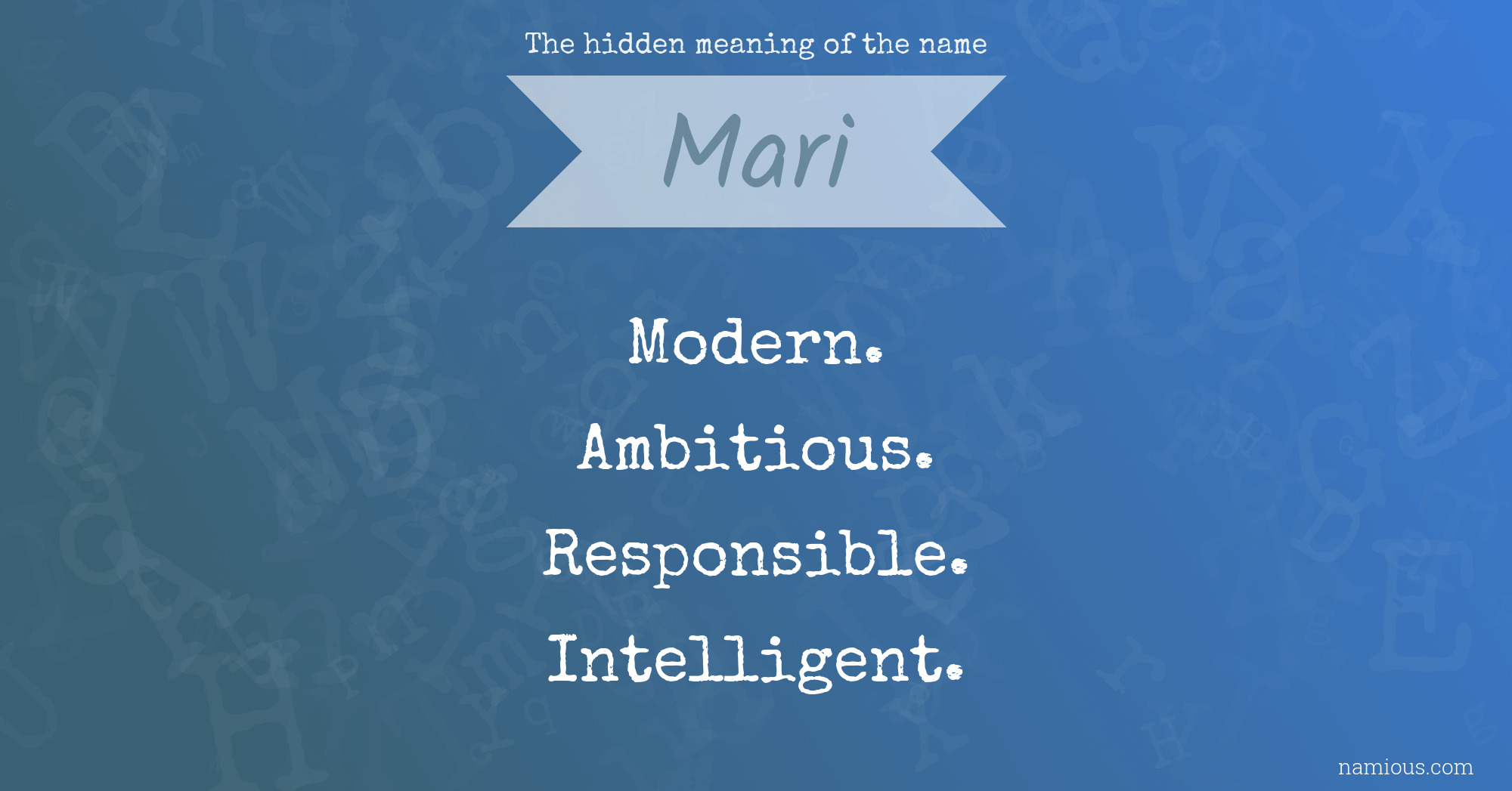 The hidden meaning of the name Mari