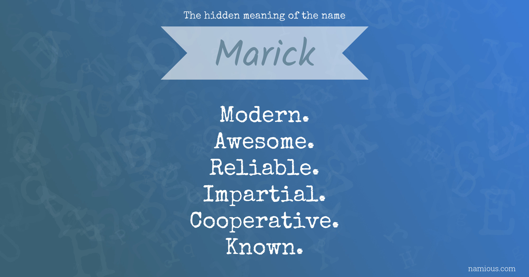 The hidden meaning of the name Marick