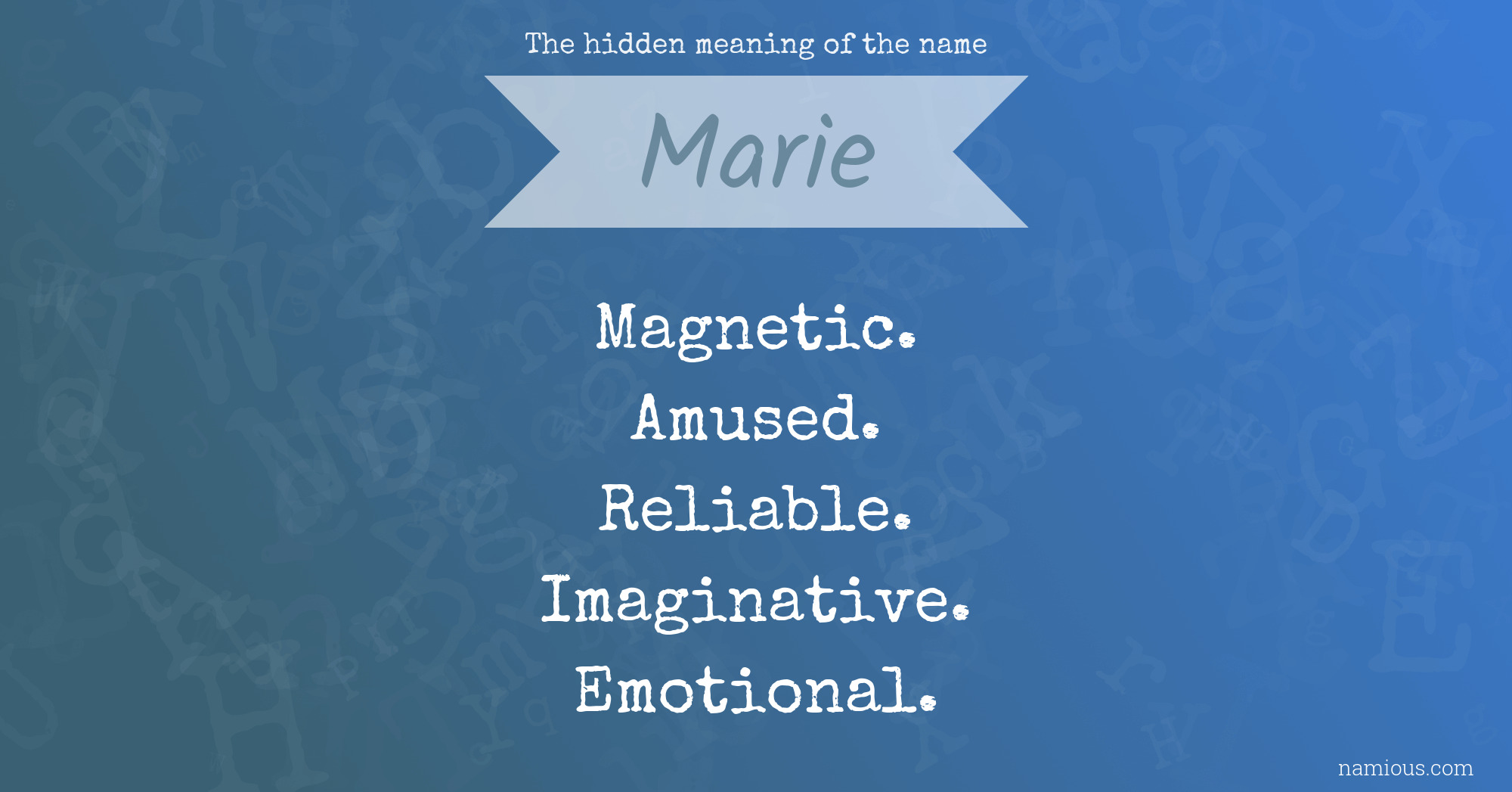 The hidden meaning of the name Marie