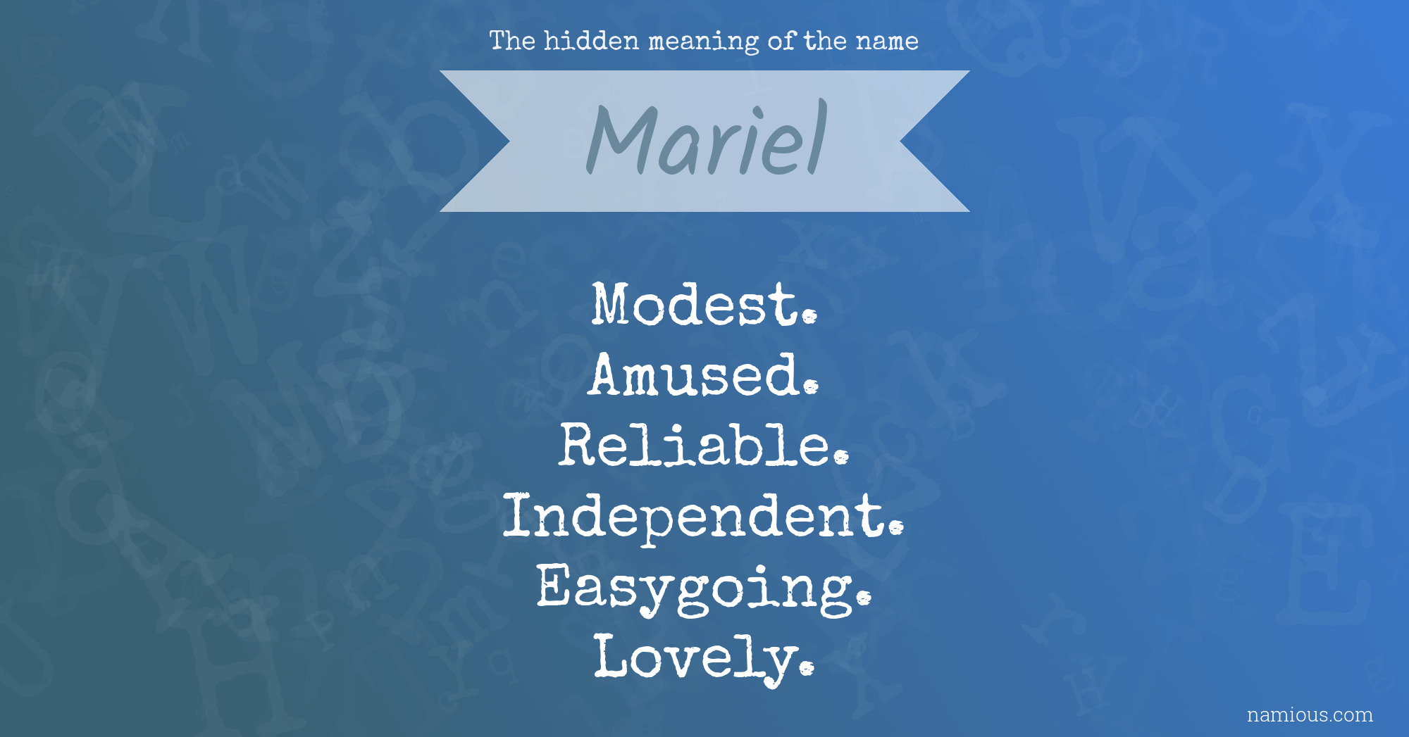 The hidden meaning of the name Mariel