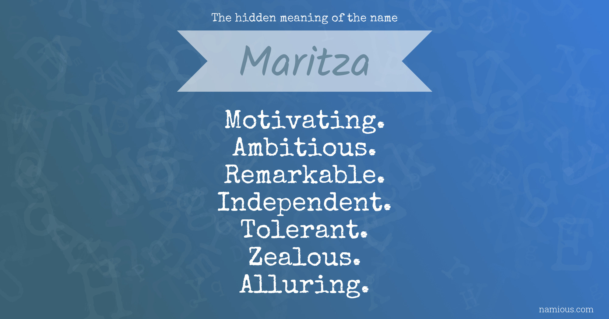 The hidden meaning of the name Maritza