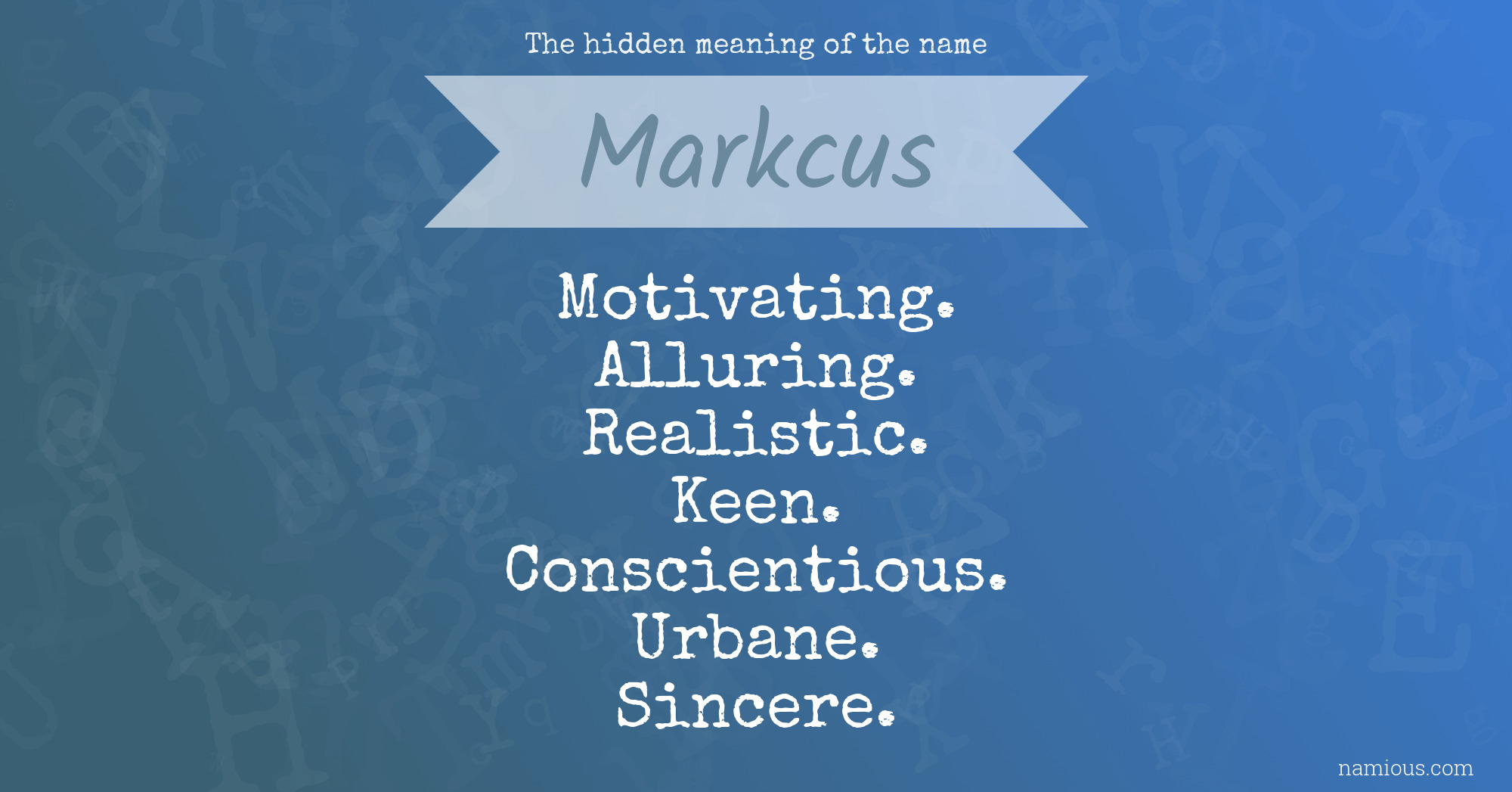 The hidden meaning of the name Markcus