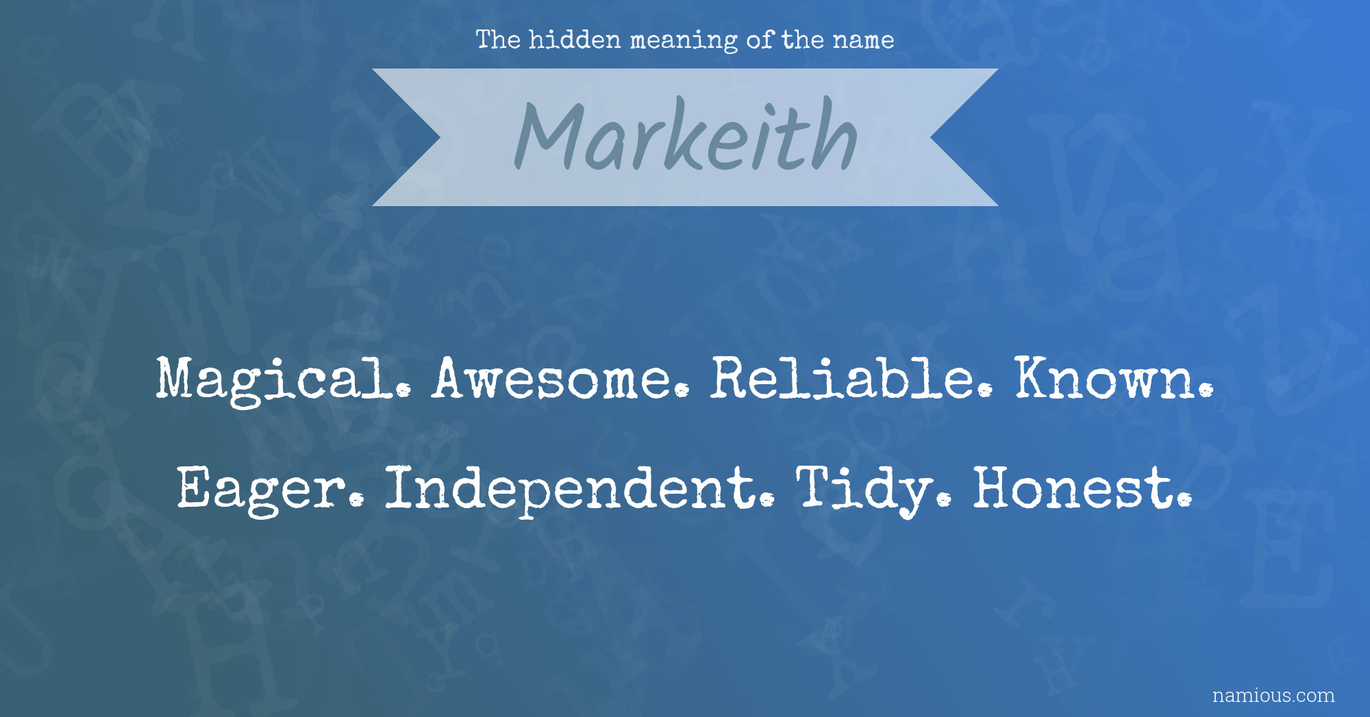 The hidden meaning of the name Markeith