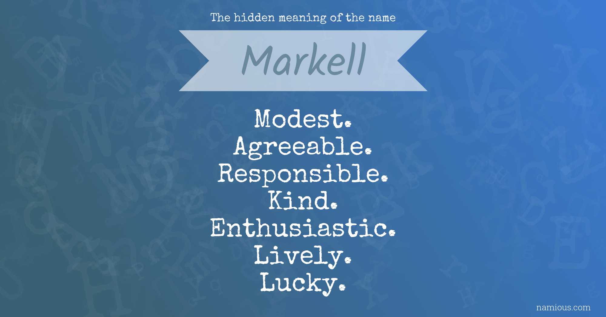 The hidden meaning of the name Markell