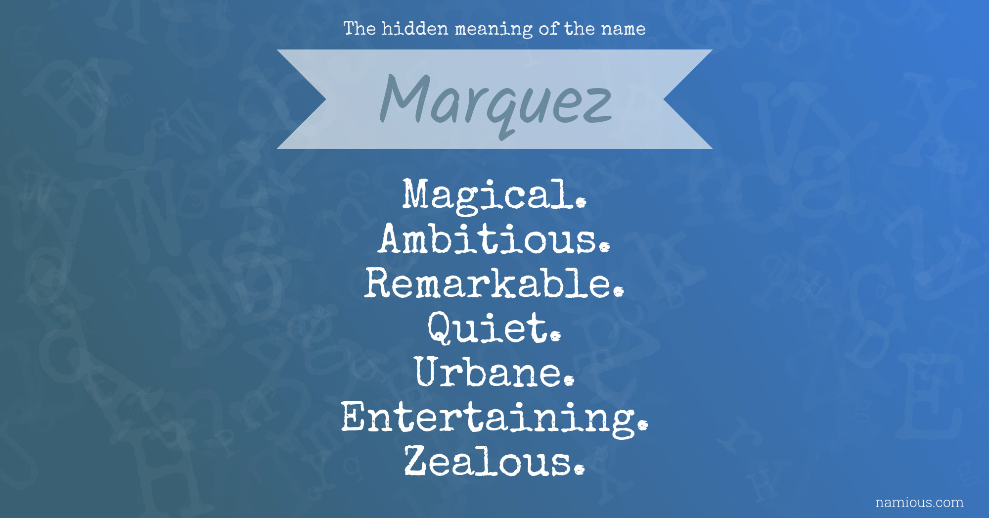 The hidden meaning of the name Marquez