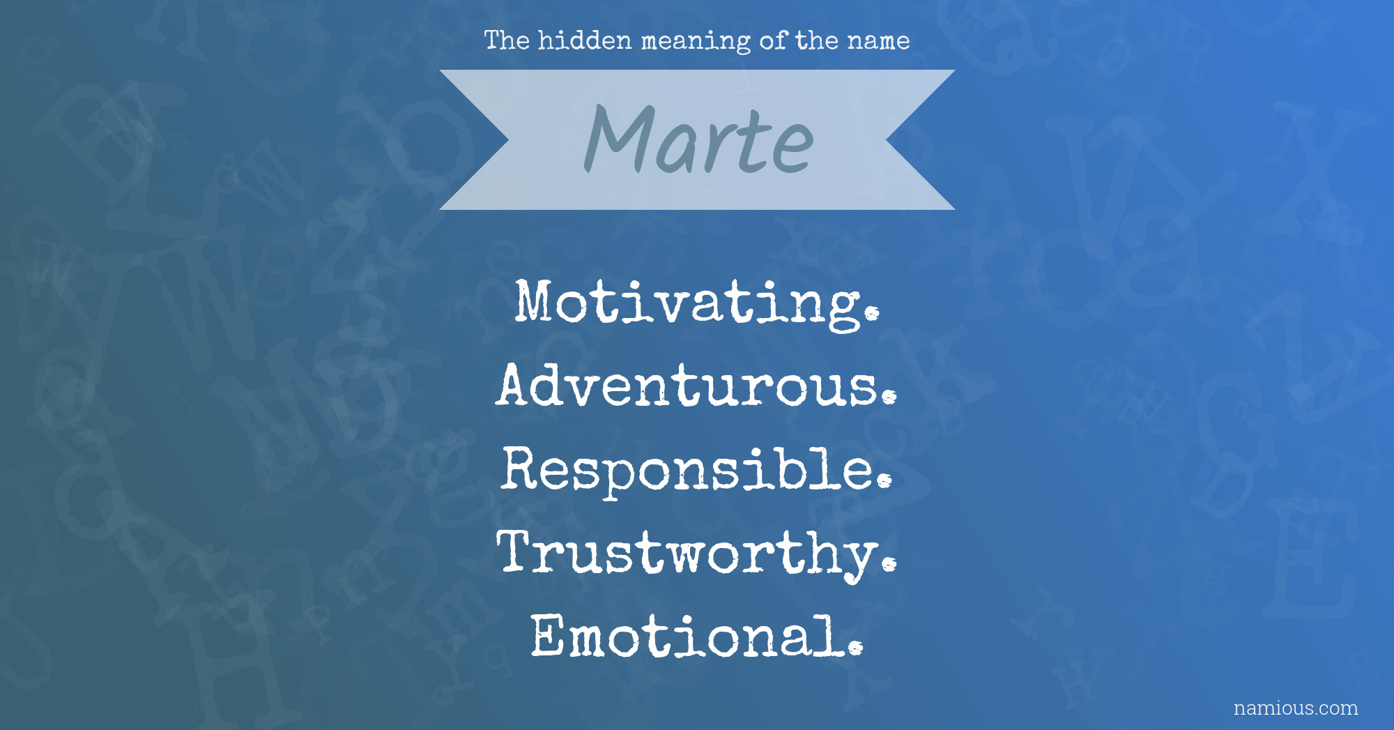 The hidden meaning of the name Marte