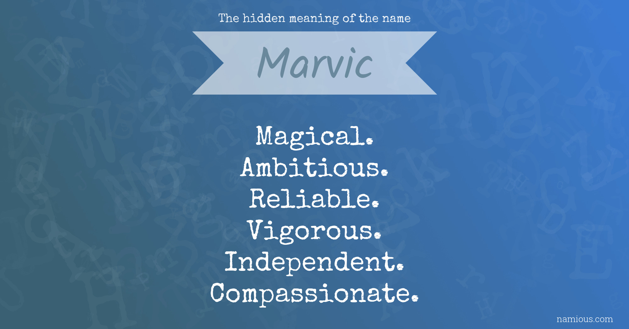 The hidden meaning of the name Marvic