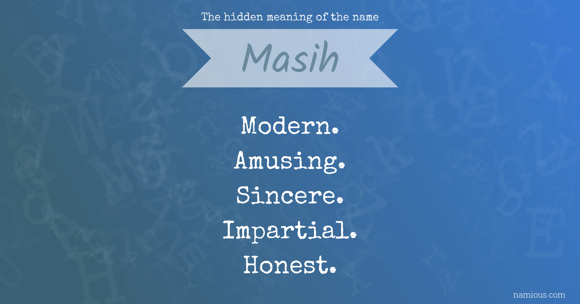 The hidden meaning of the name Masih