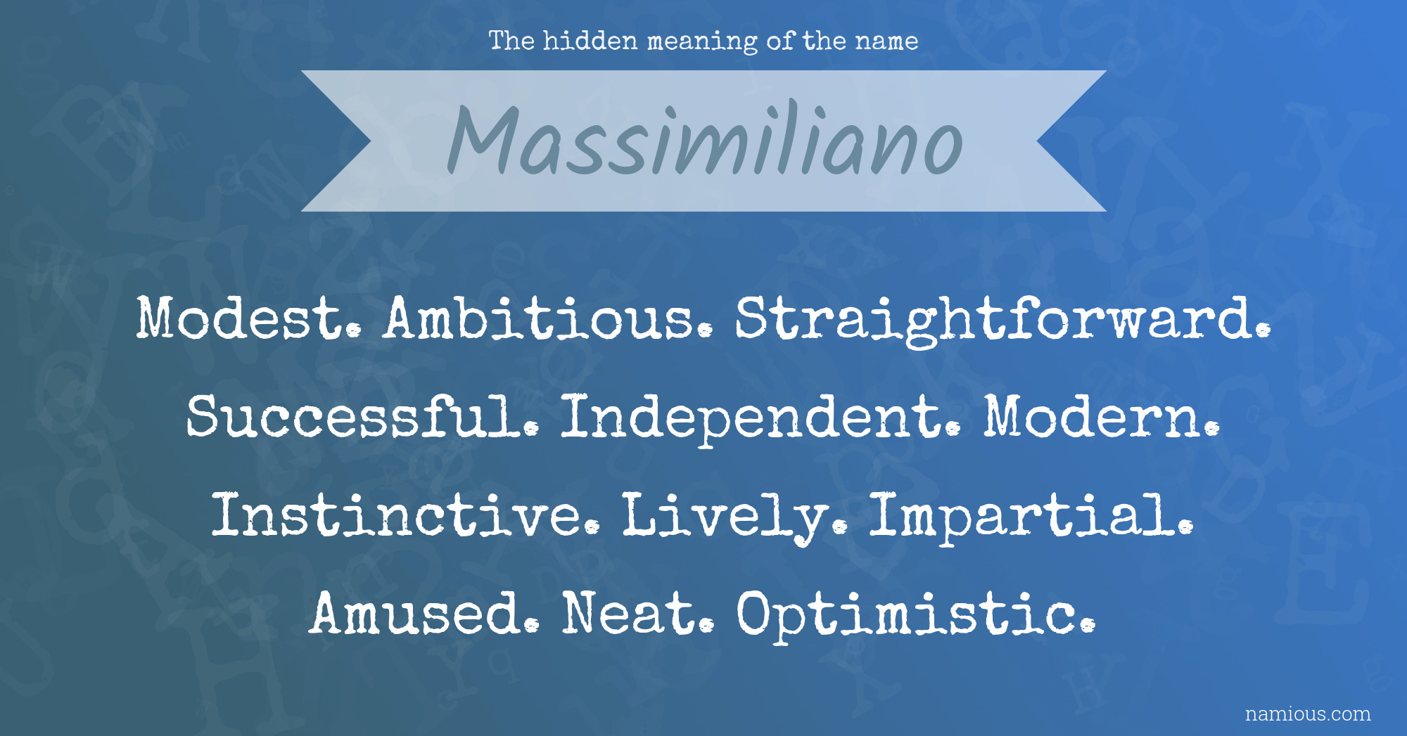 The hidden meaning of the name Massimiliano