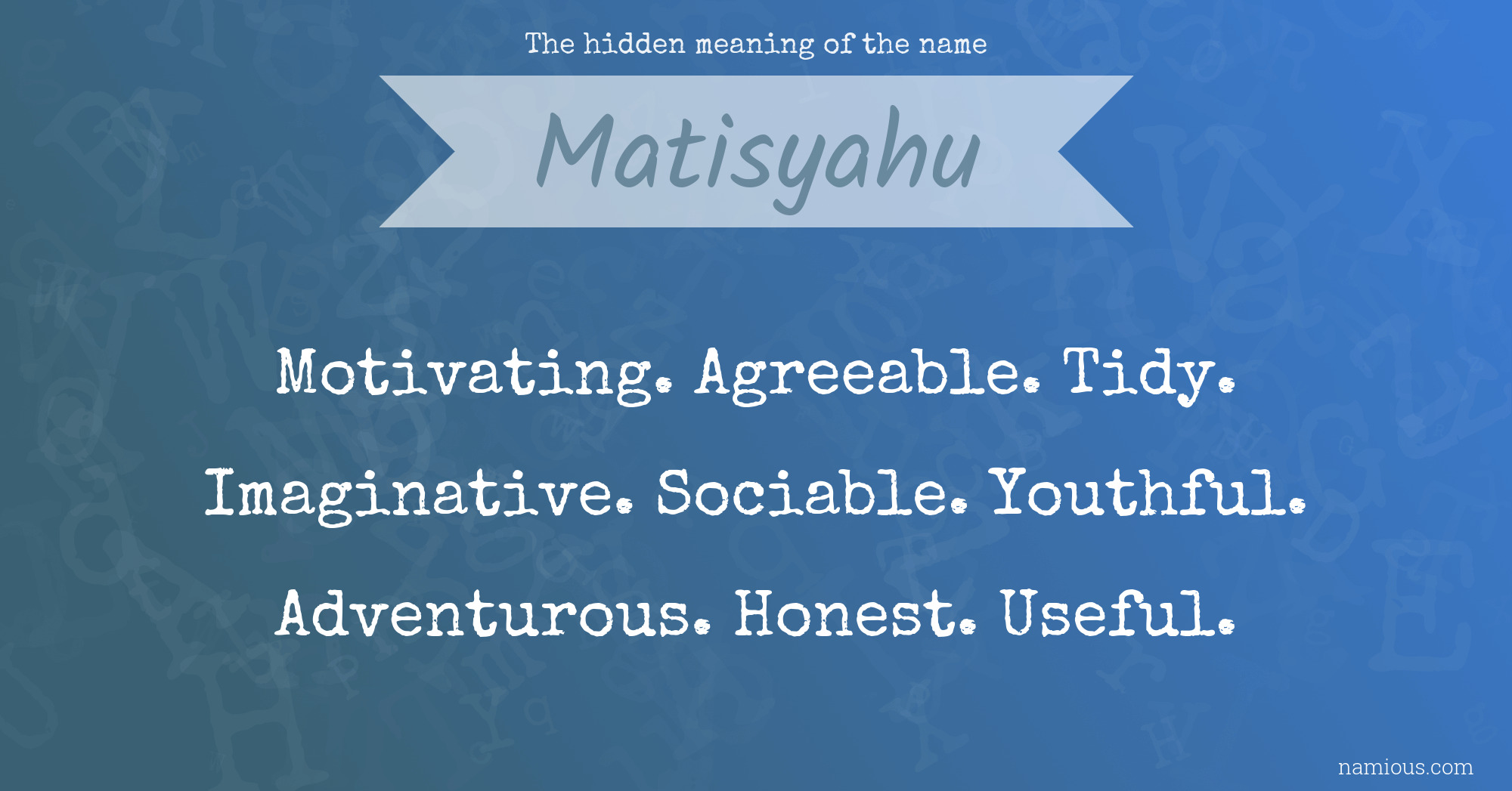 The hidden meaning of the name Matisyahu