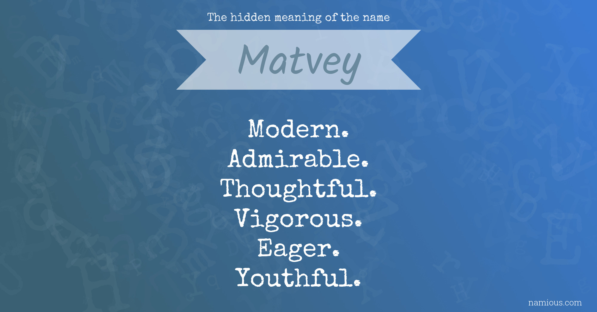 The hidden meaning of the name Matvey