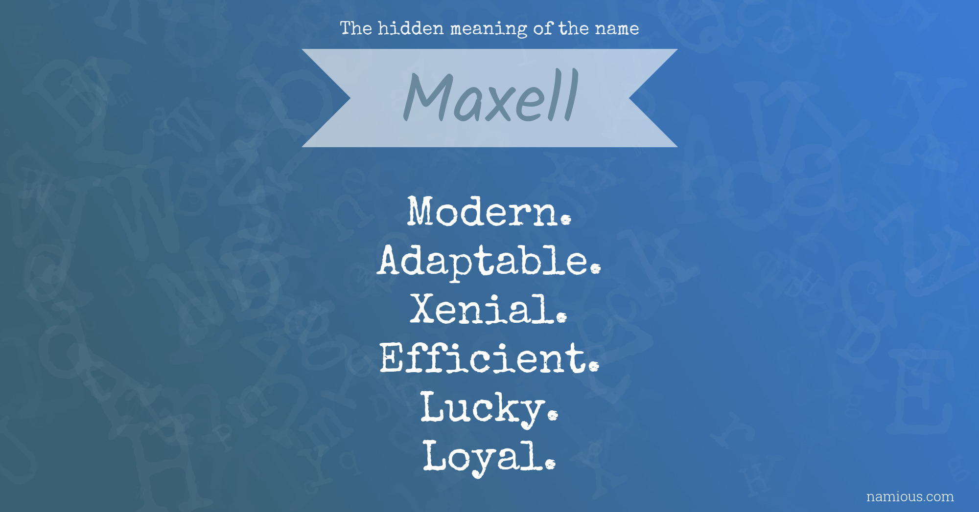 The hidden meaning of the name Maxell