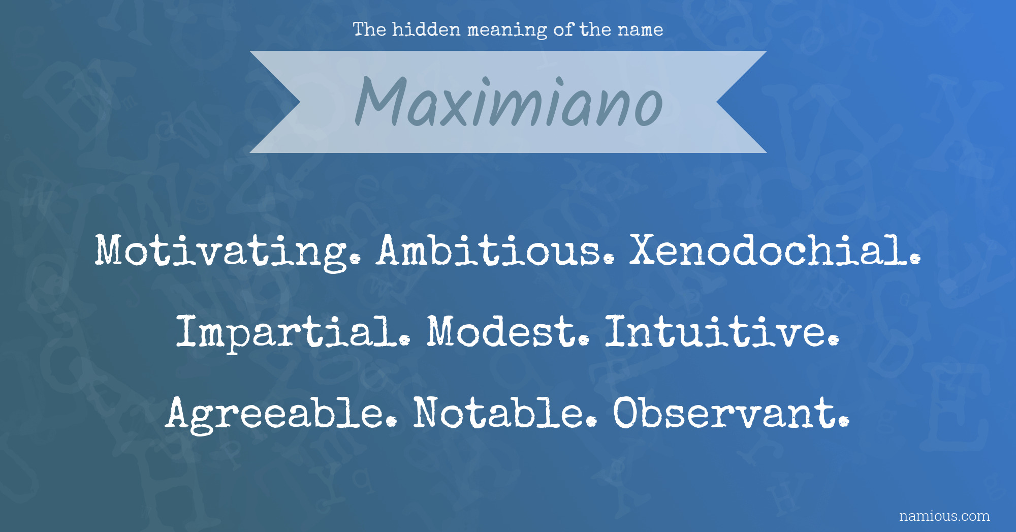 The hidden meaning of the name Maximiano