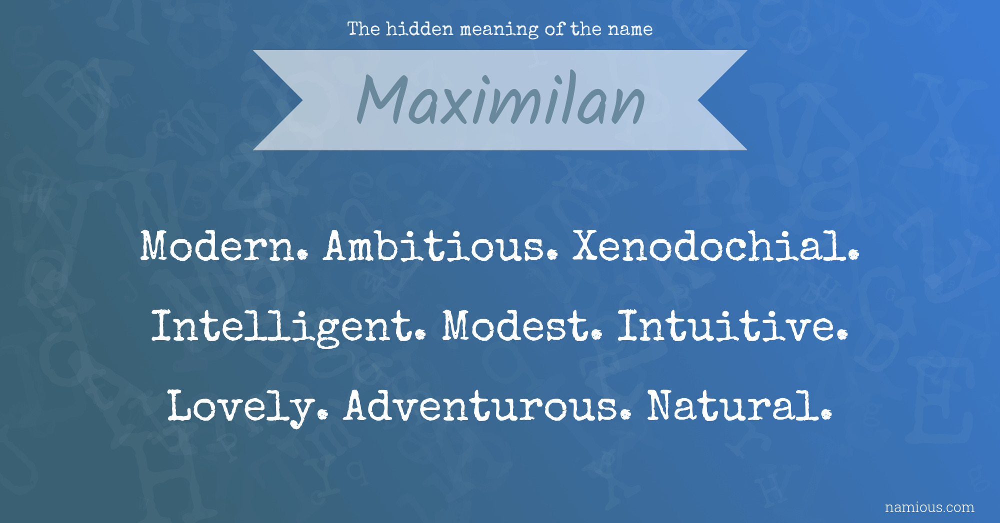 The hidden meaning of the name Maximilan