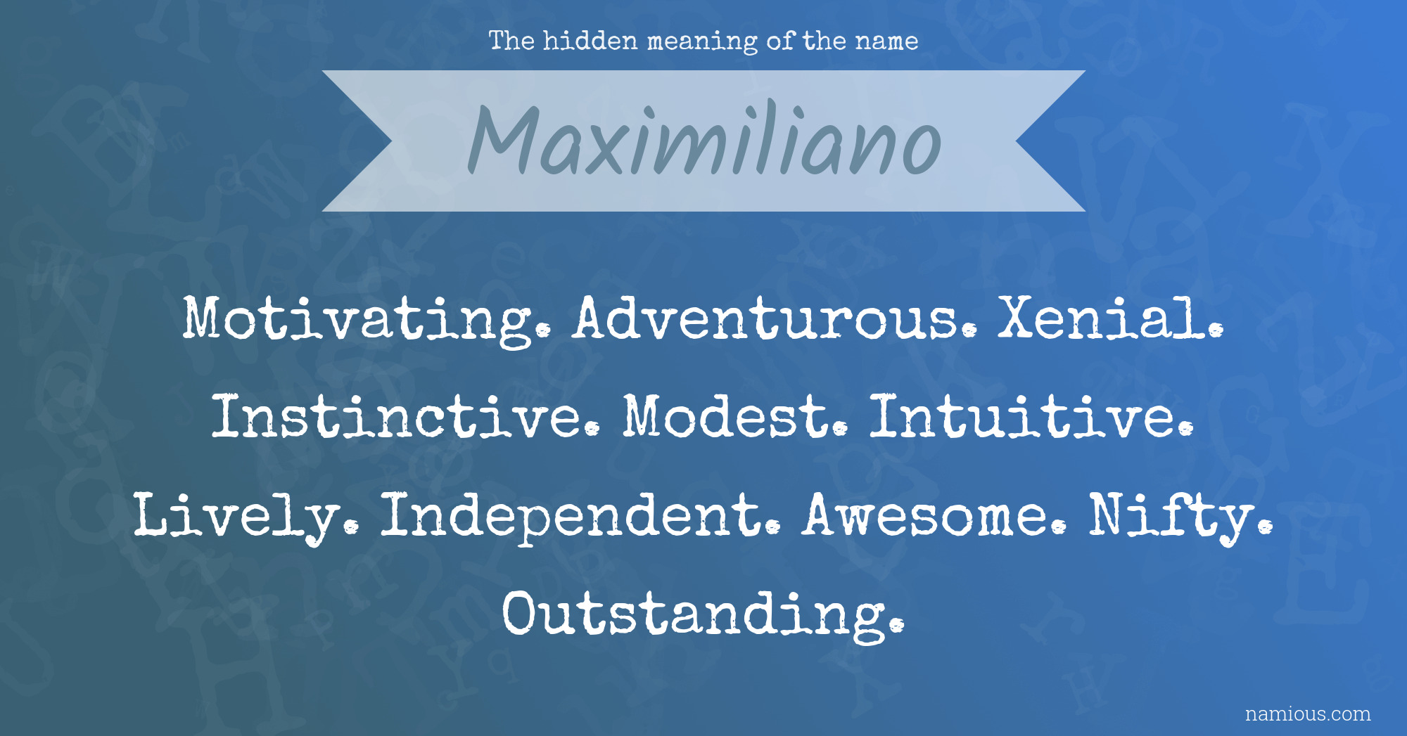 The hidden meaning of the name Maximiliano