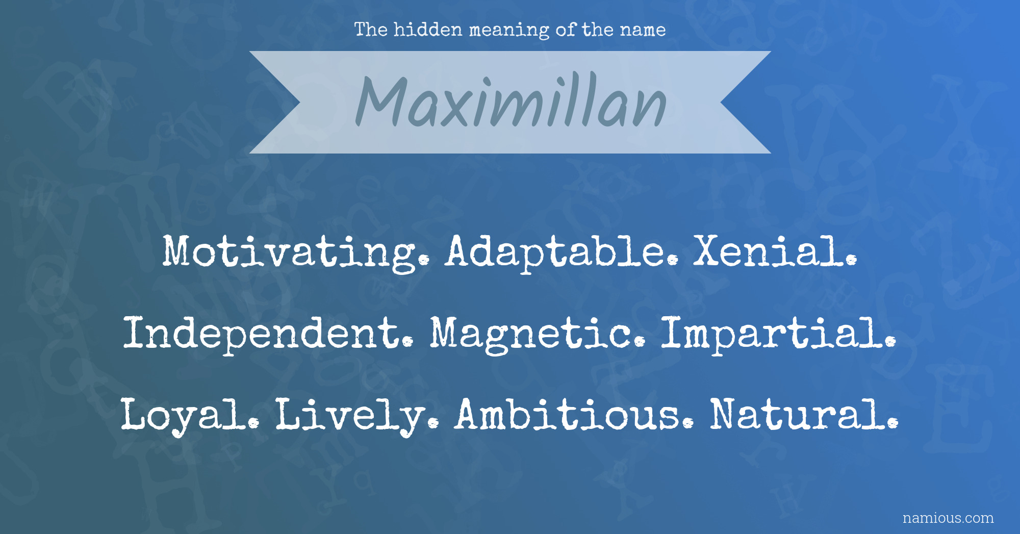 The hidden meaning of the name Maximillan