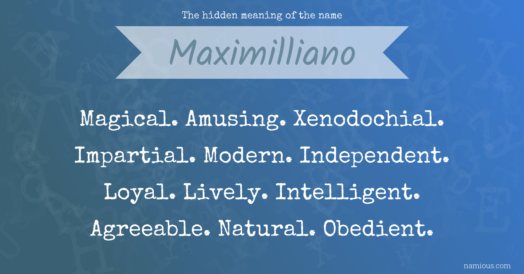 The hidden meaning of the name Maximilliano