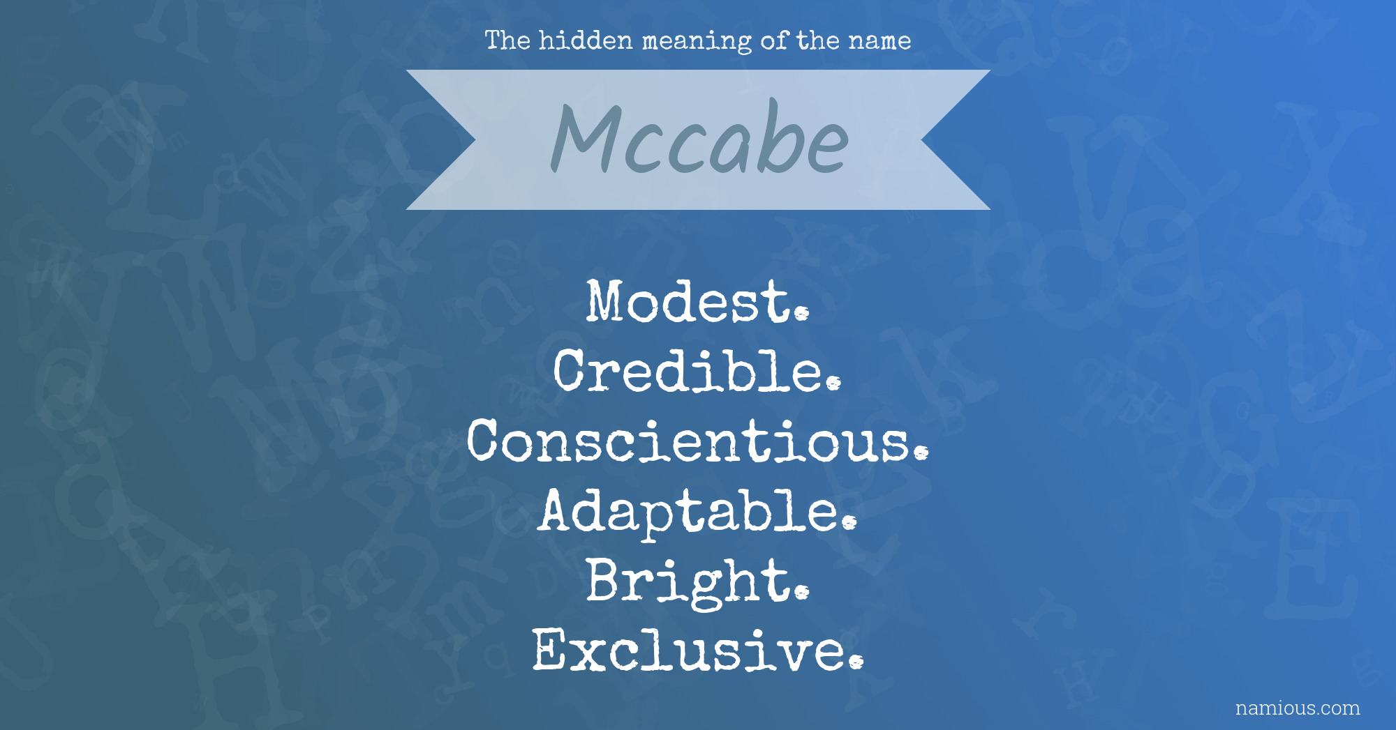 The hidden meaning of the name Mccabe