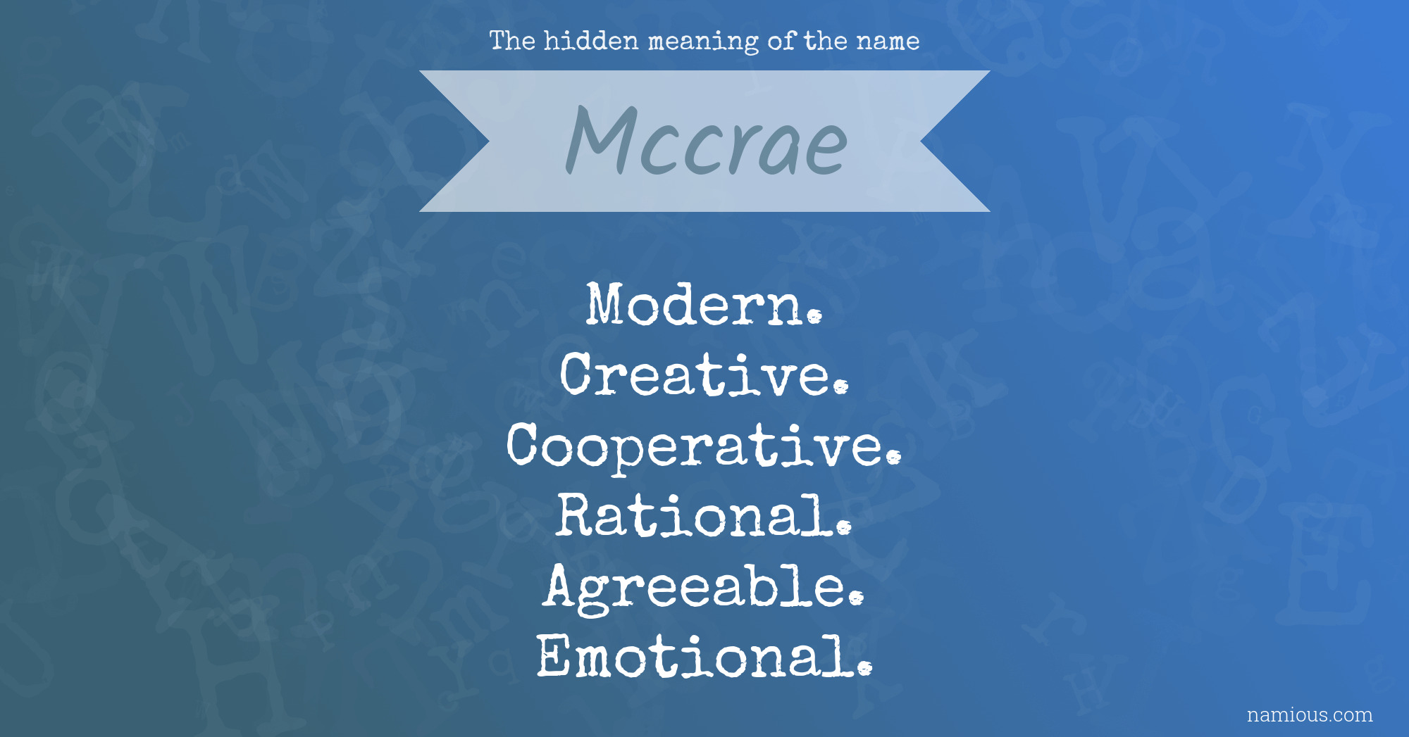 The hidden meaning of the name Mccrae