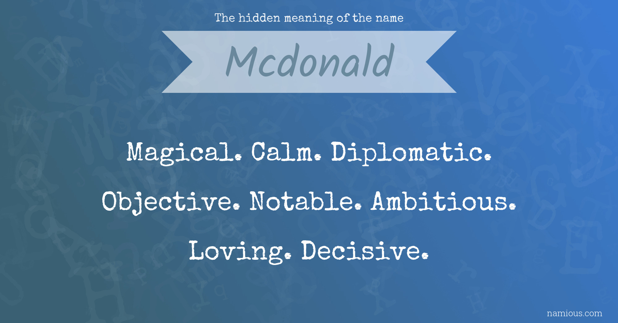 The hidden meaning of the name Mcdonald