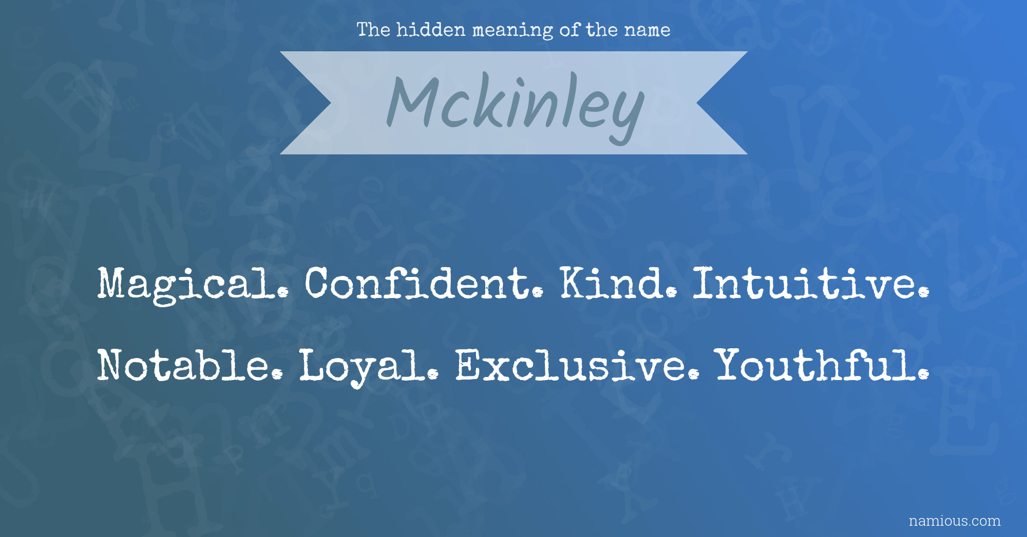 The hidden meaning of the name Mckinley