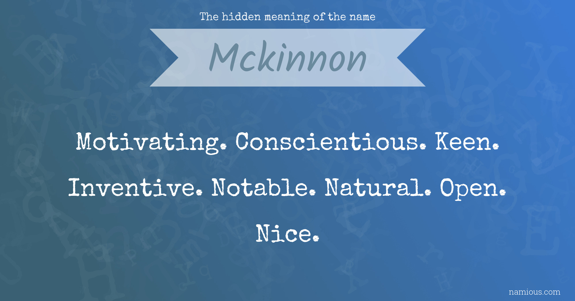 The hidden meaning of the name Mckinnon