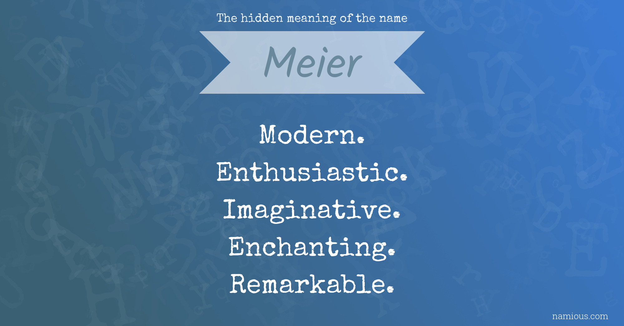 What Does The Name Meier Mean