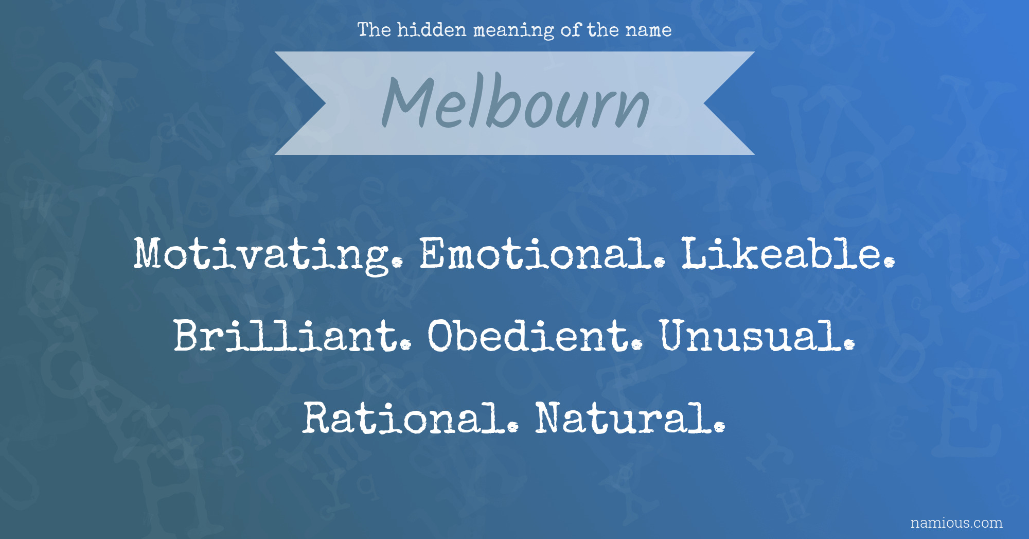 The hidden meaning of the name Melbourn