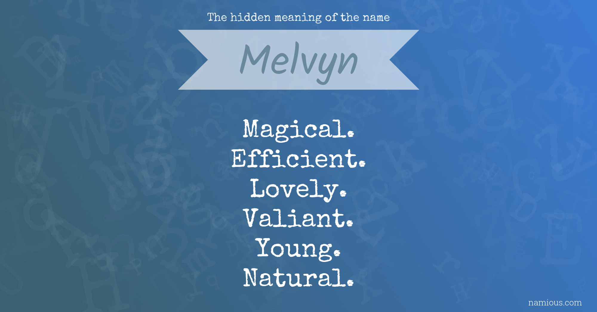 The hidden meaning of the name Melvyn