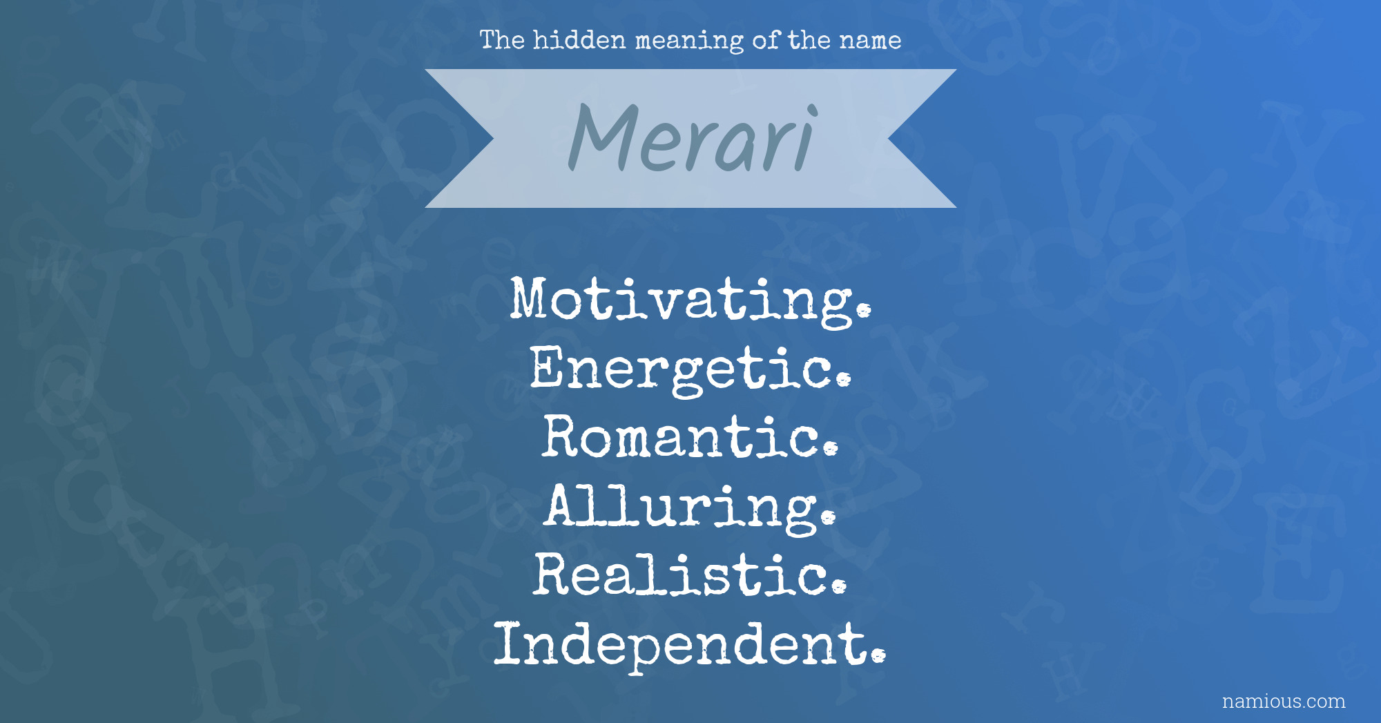 The Hidden Meaning Of The Name Merari | Namious