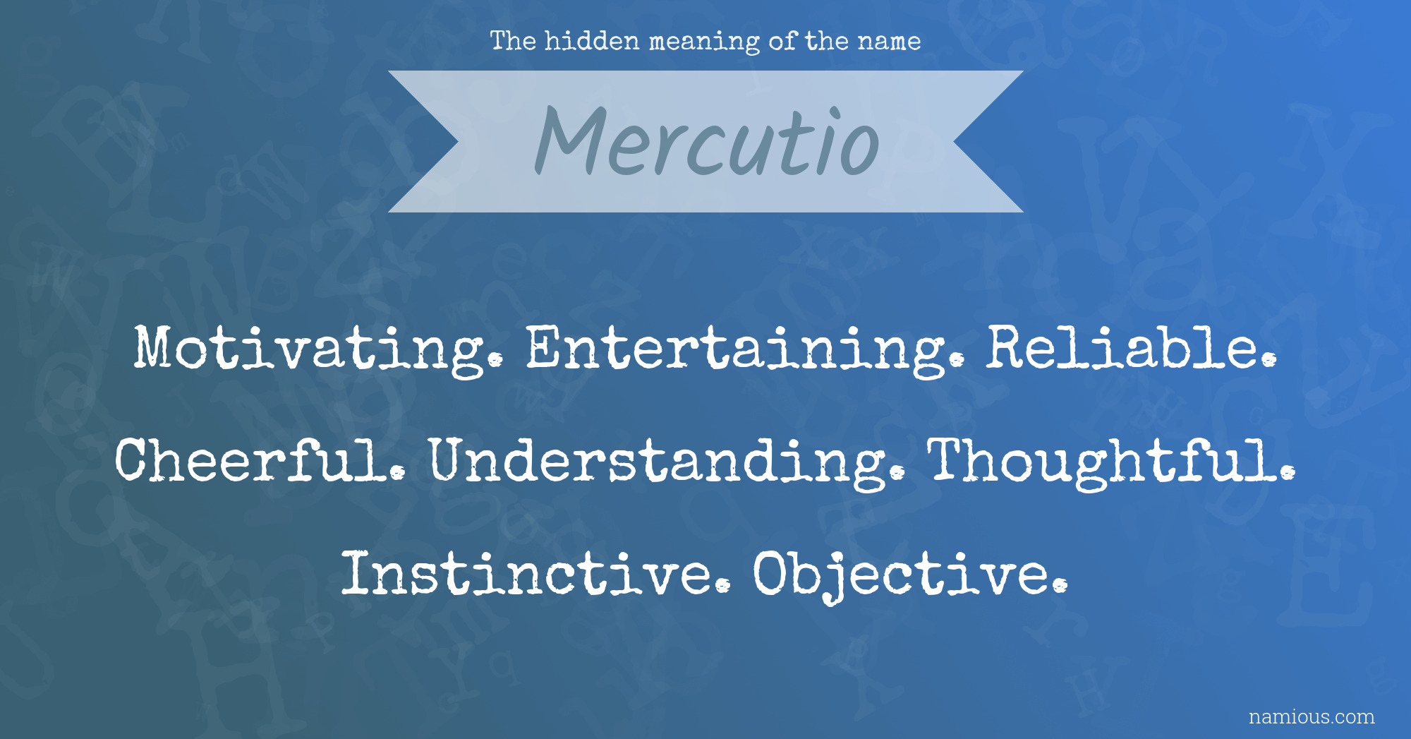 The hidden meaning of the name Mercutio