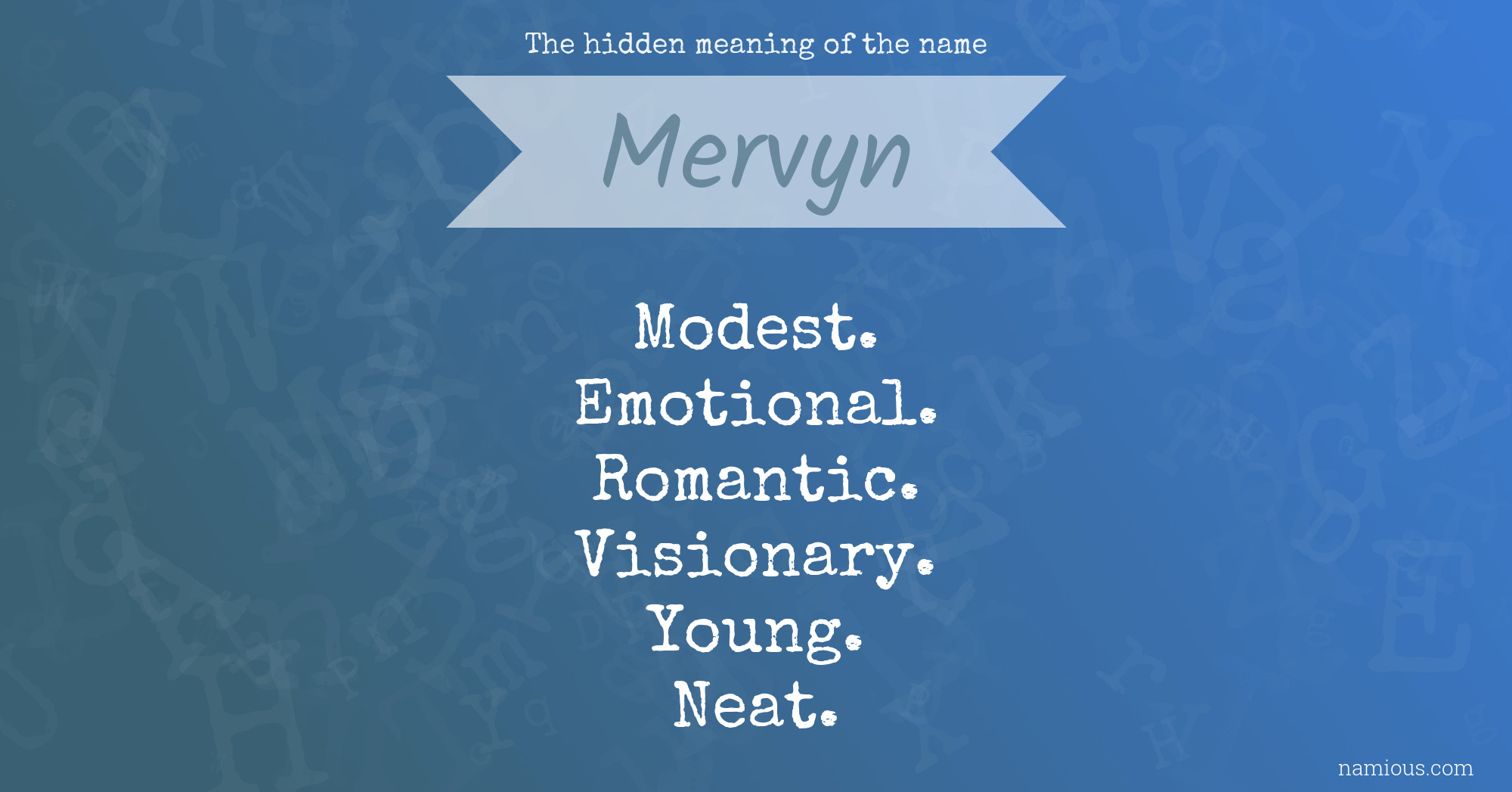 The hidden meaning of the name Mervyn