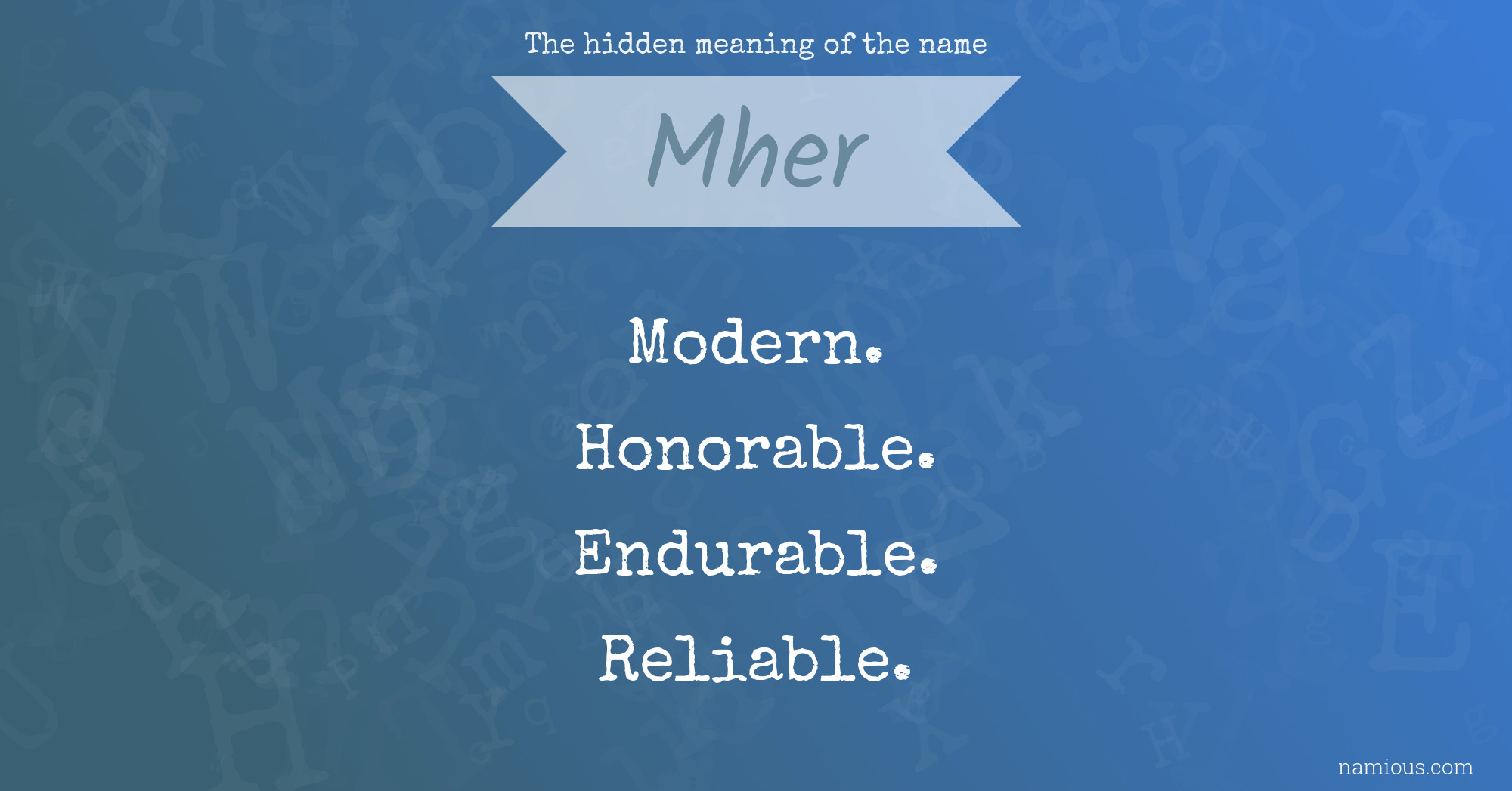 The hidden meaning of the name Mher