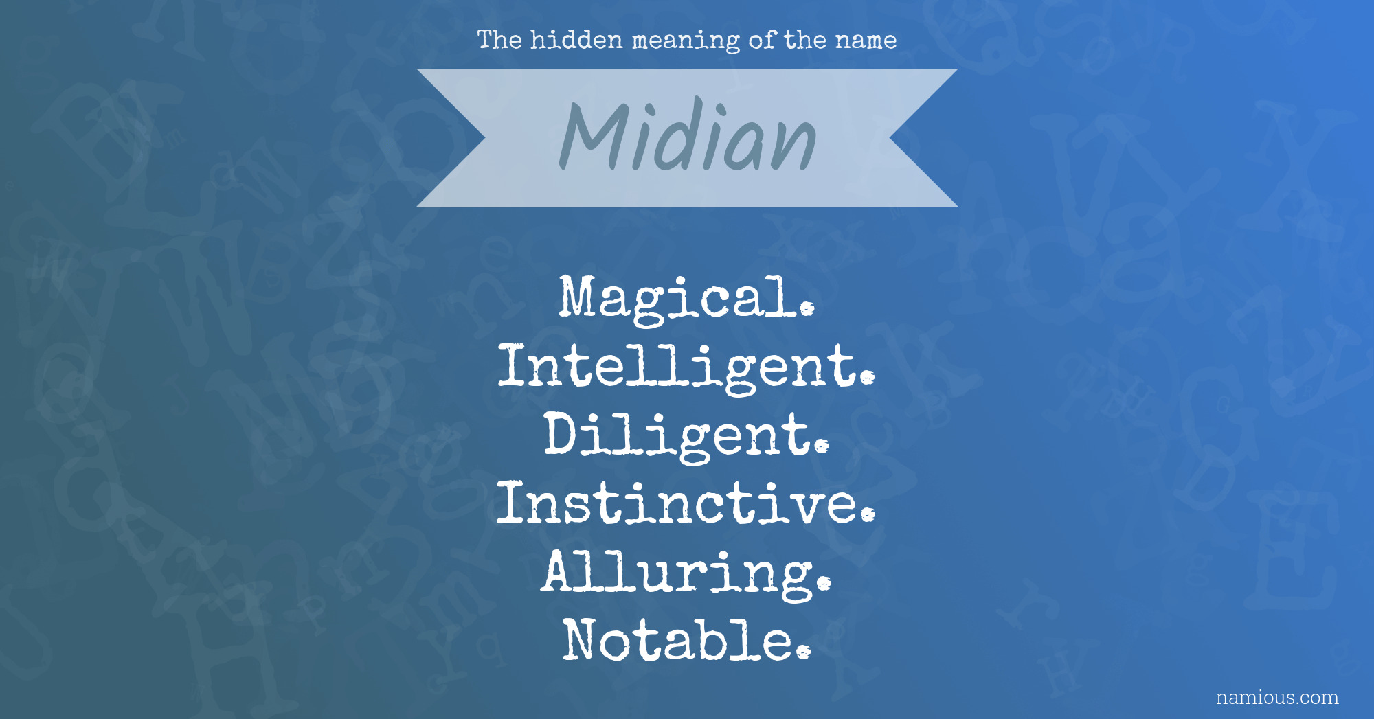 The hidden meaning of the name Midian