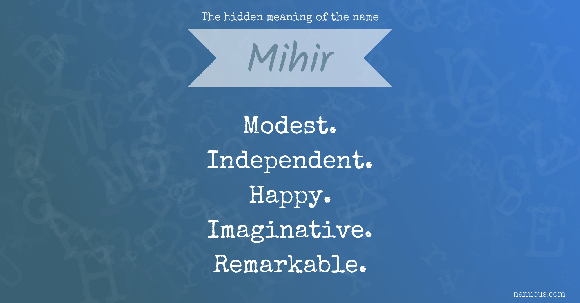 The hidden meaning of the name Mihir