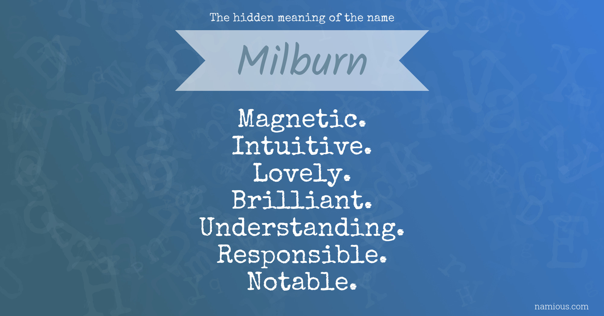 The hidden meaning of the name Milburn