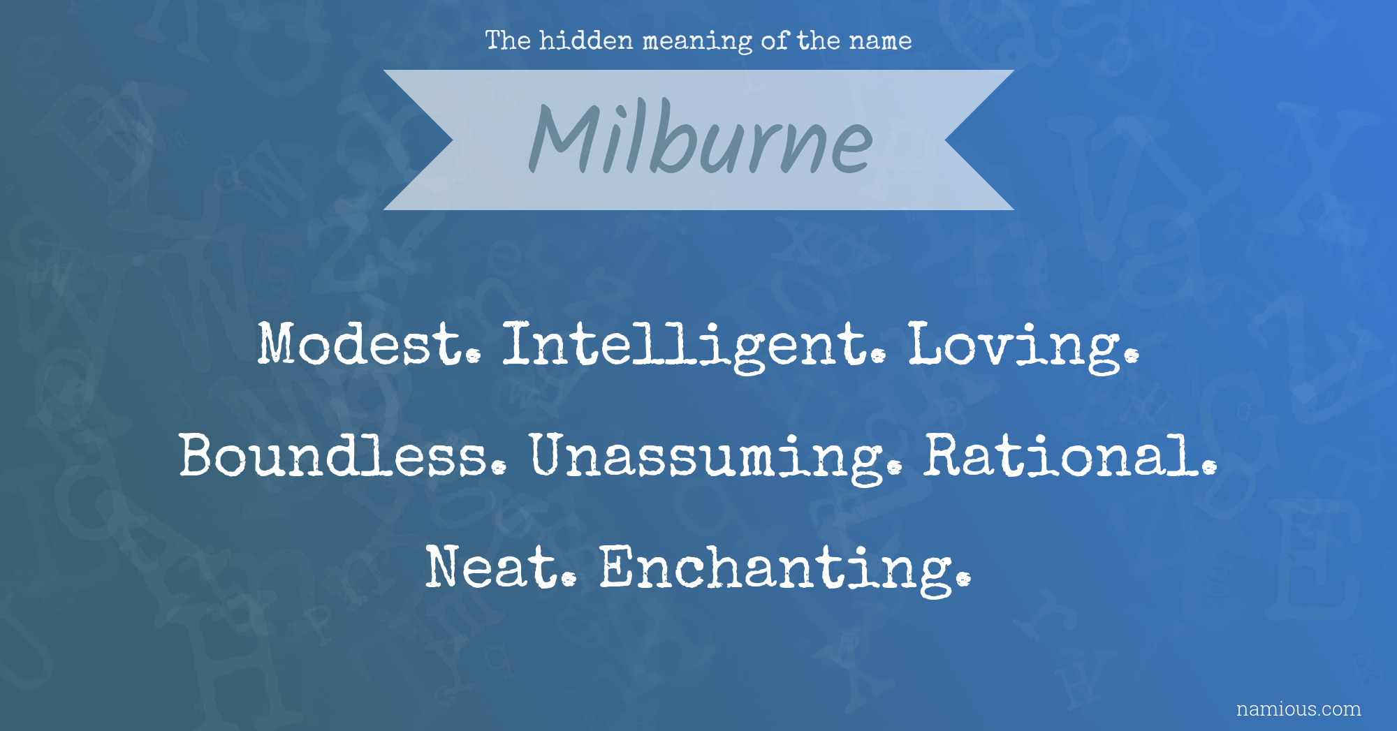 The hidden meaning of the name Milburne