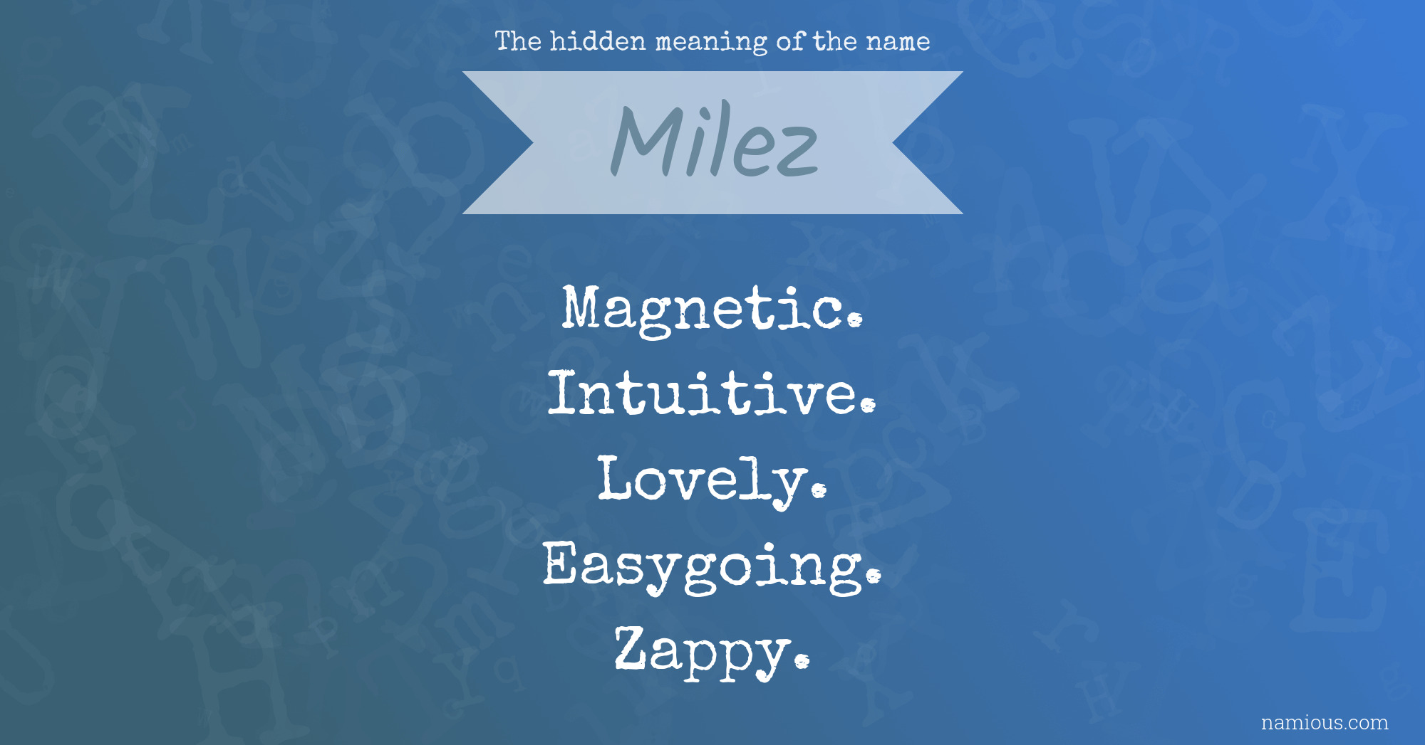 The hidden meaning of the name Milez