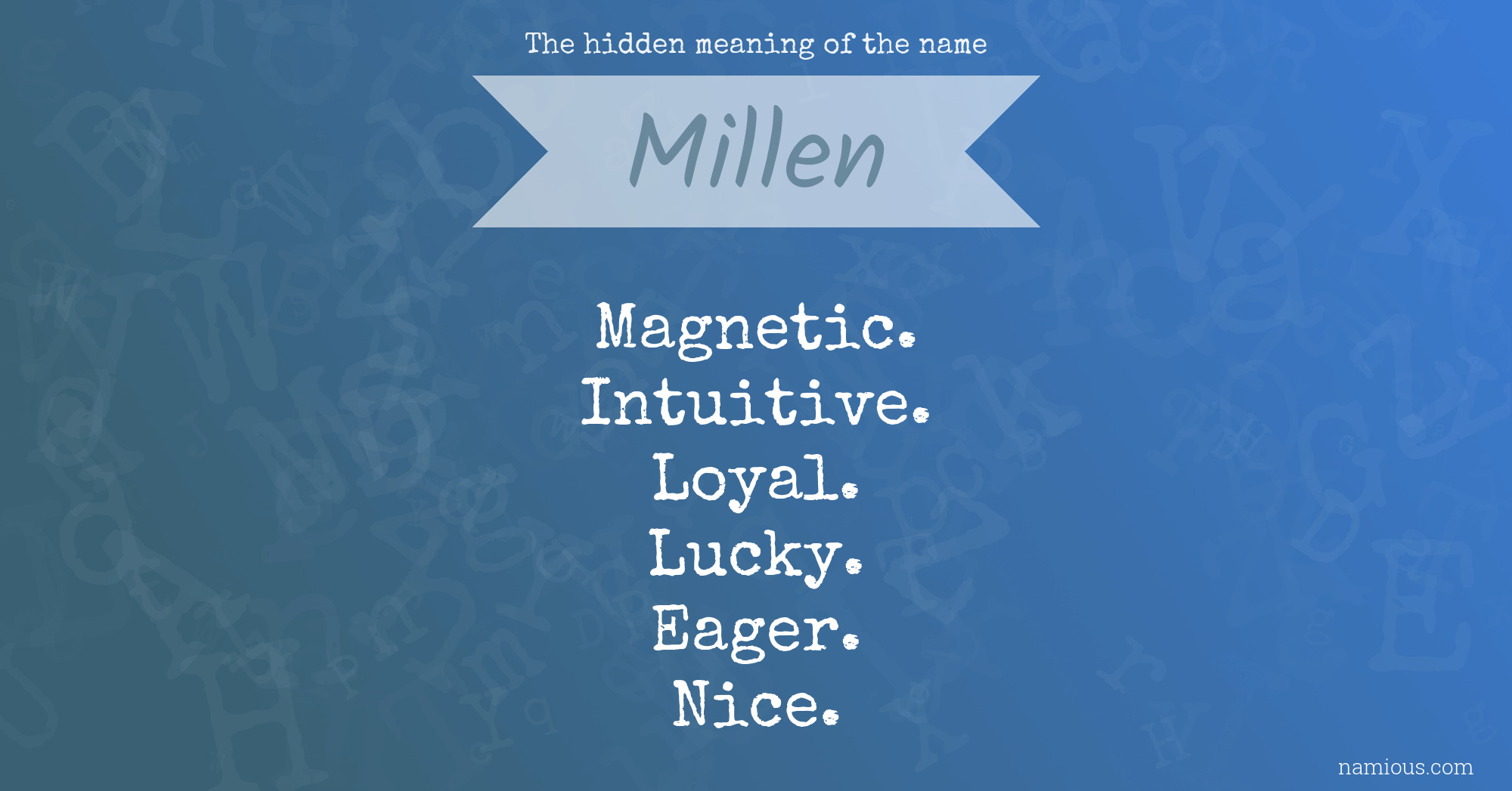 The hidden meaning of the name Millen