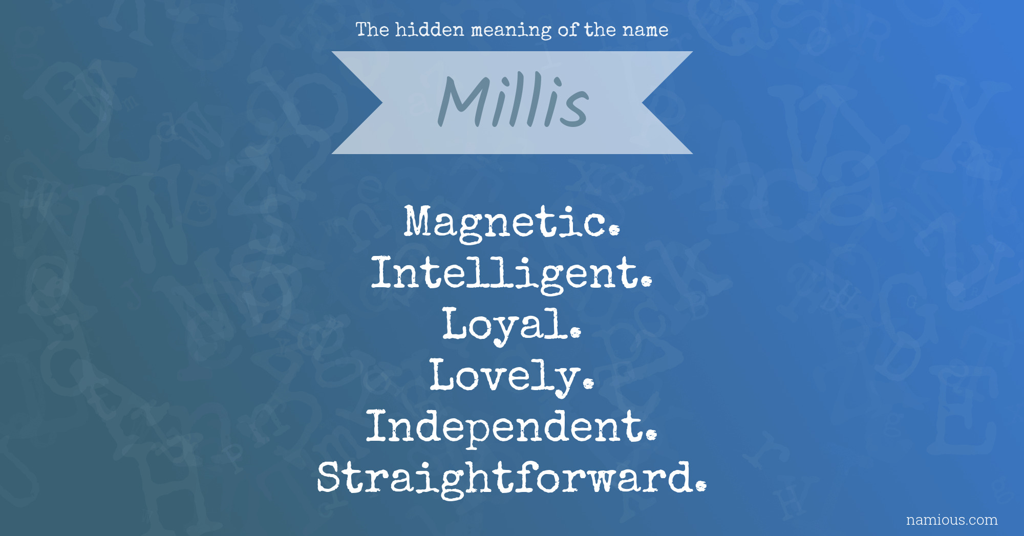 The hidden meaning of the name Millis