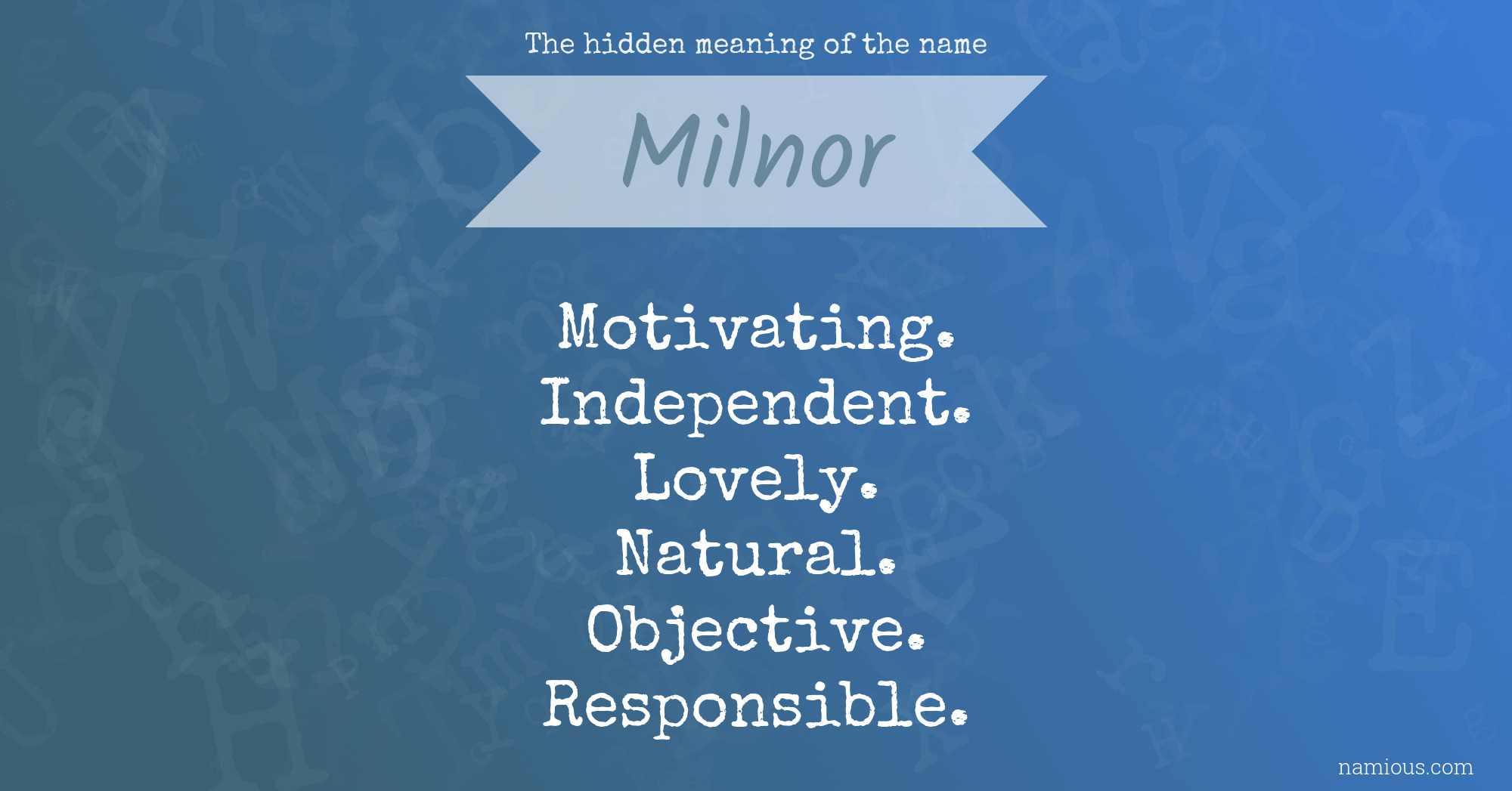 The hidden meaning of the name Milnor