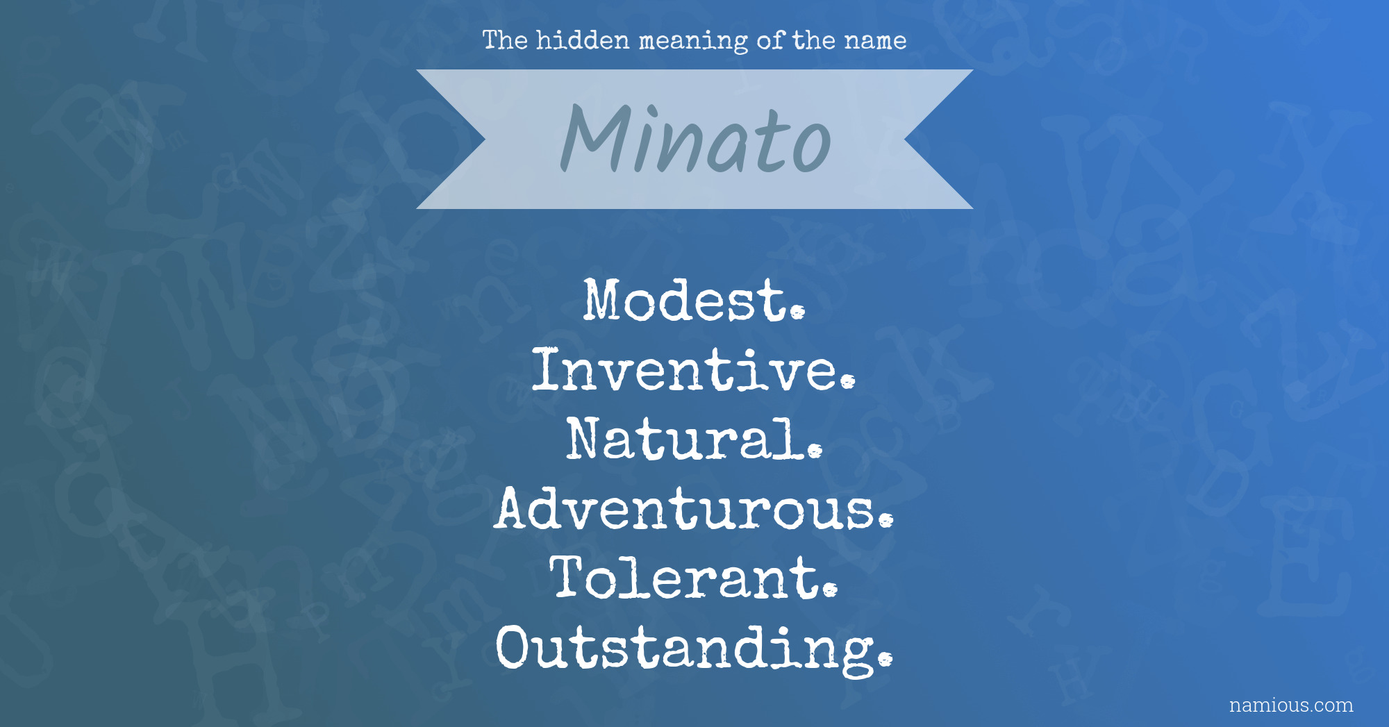 The hidden meaning of the name Minato