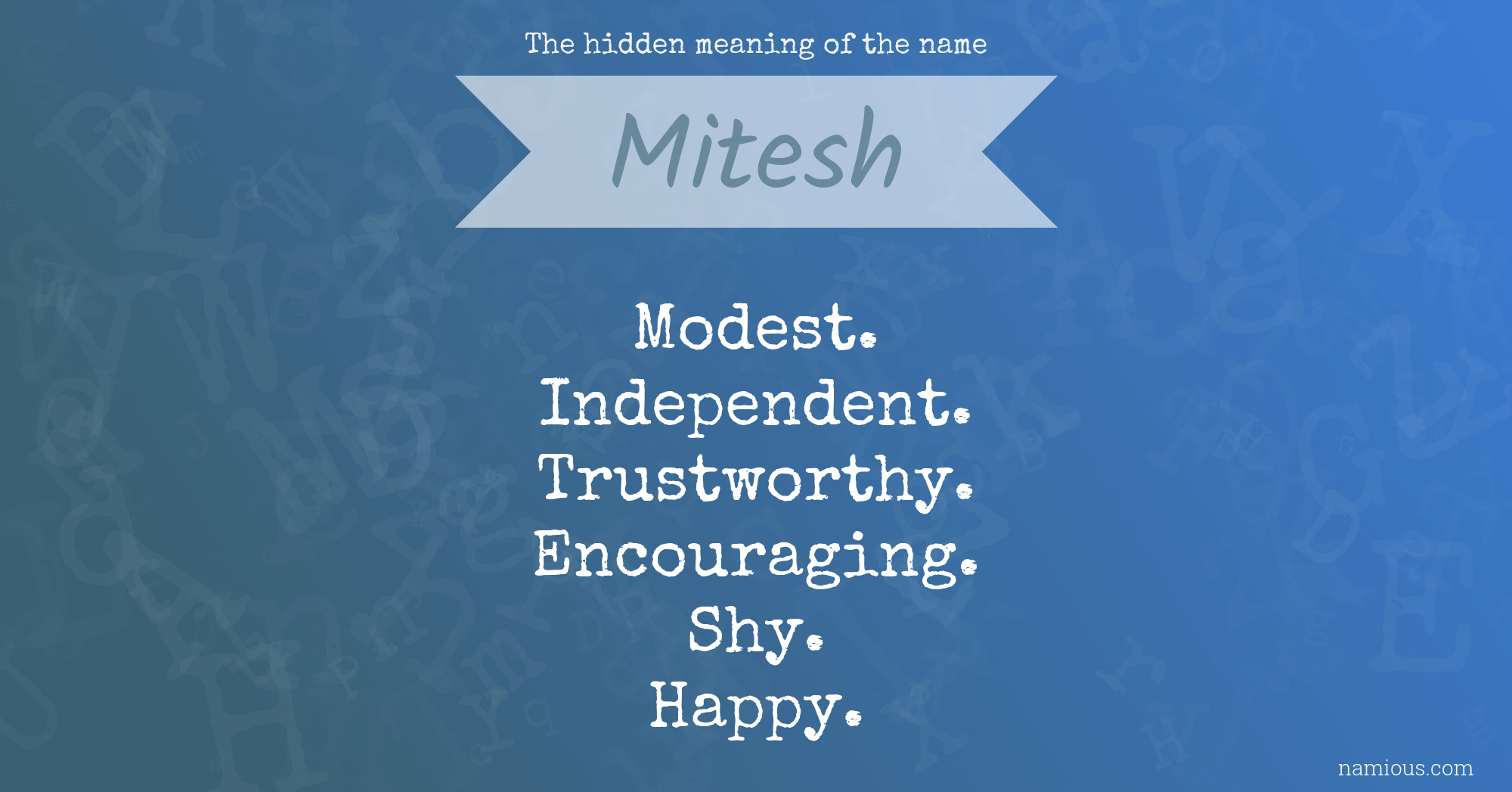 The hidden meaning of the name Mitesh