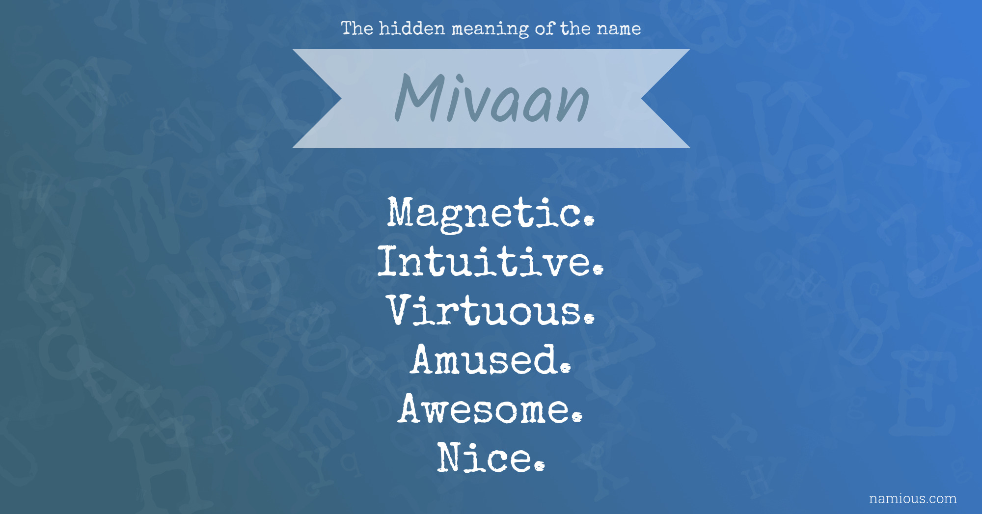 The hidden meaning of the name Mivaan