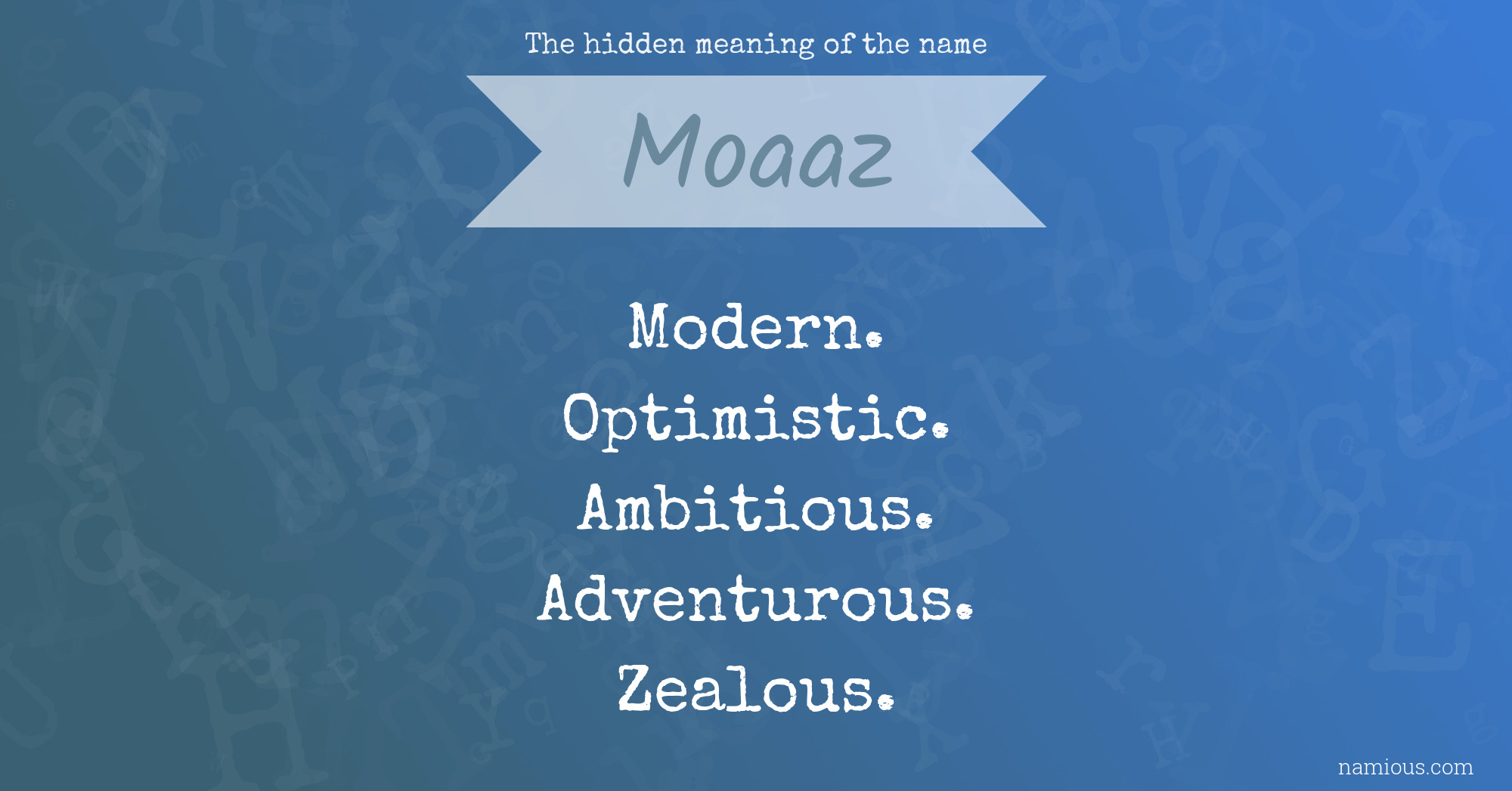 The hidden meaning of the name Moaaz