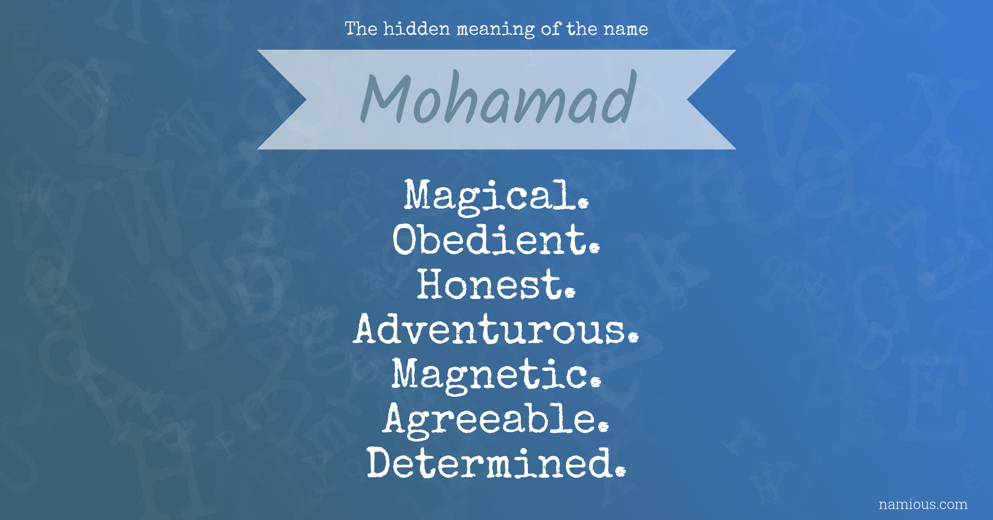 The hidden meaning of the name Mohamad