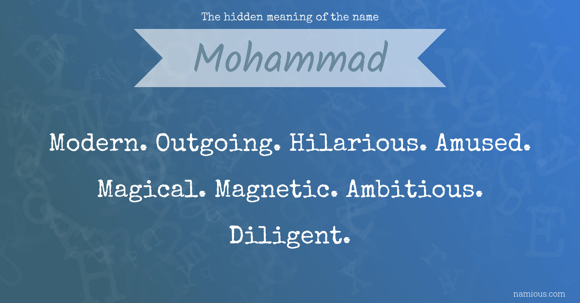 The hidden meaning of the name Mohammad