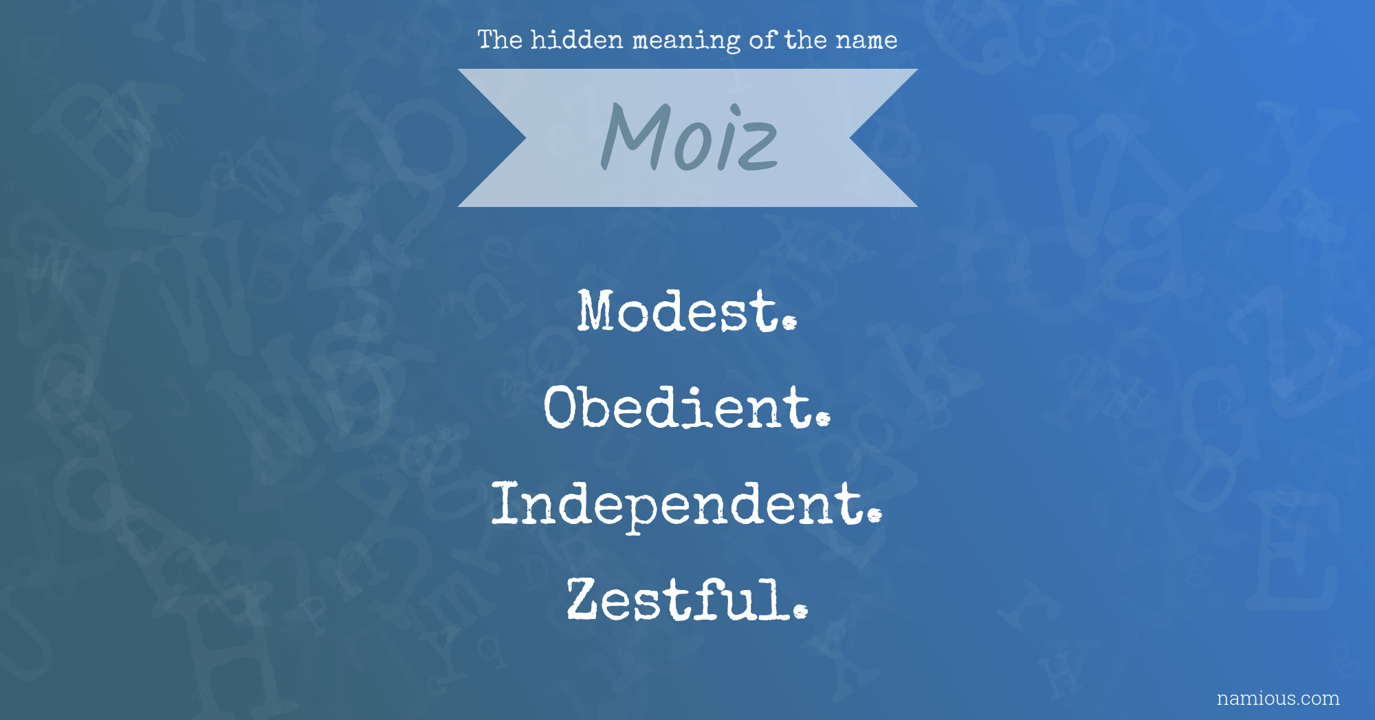 The hidden meaning of the name Moiz